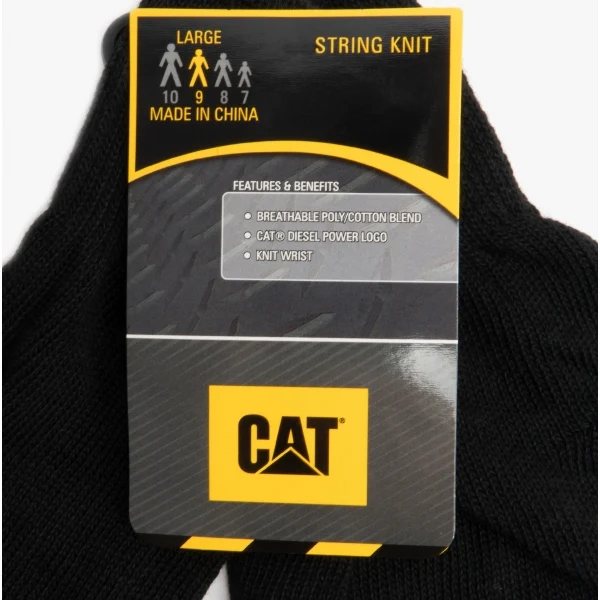 CAT 17408 Mens Heavy Knit Workwear Gloves Black Large - Image 4