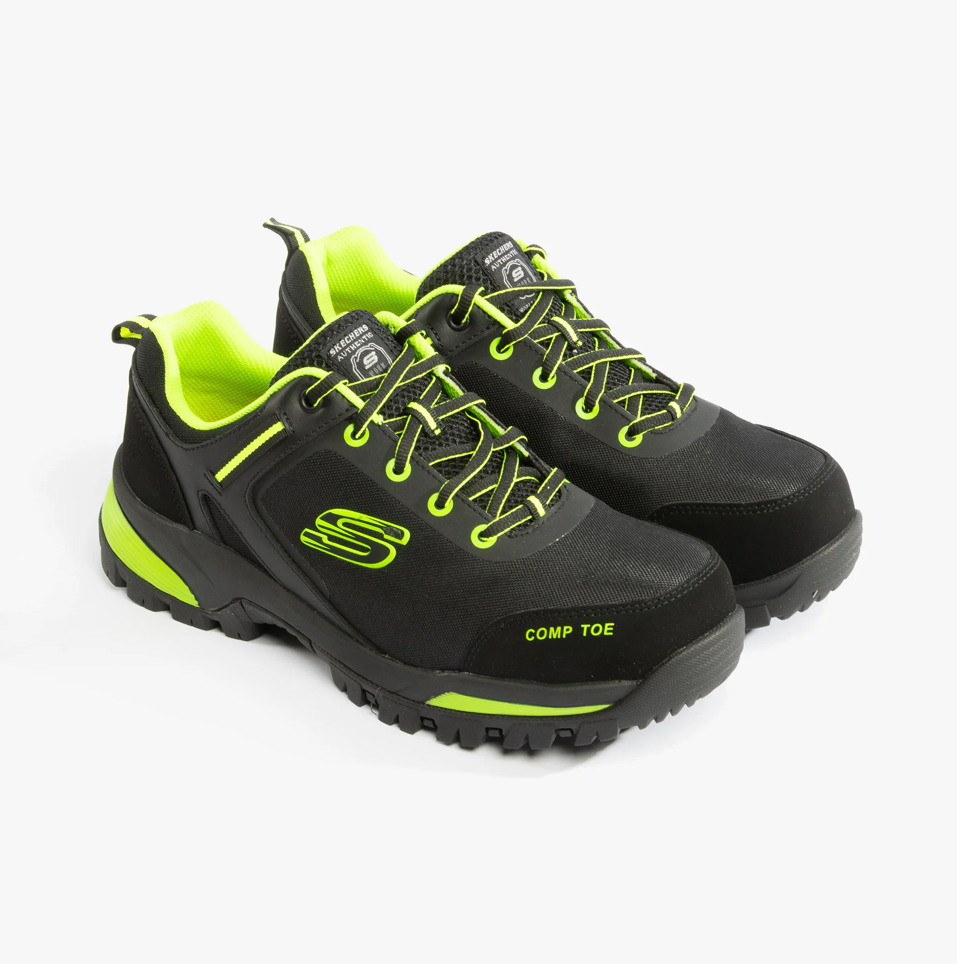 Skechers Work 200188EC GATLON Mens Safety Trainers Black/Lime - Image 5