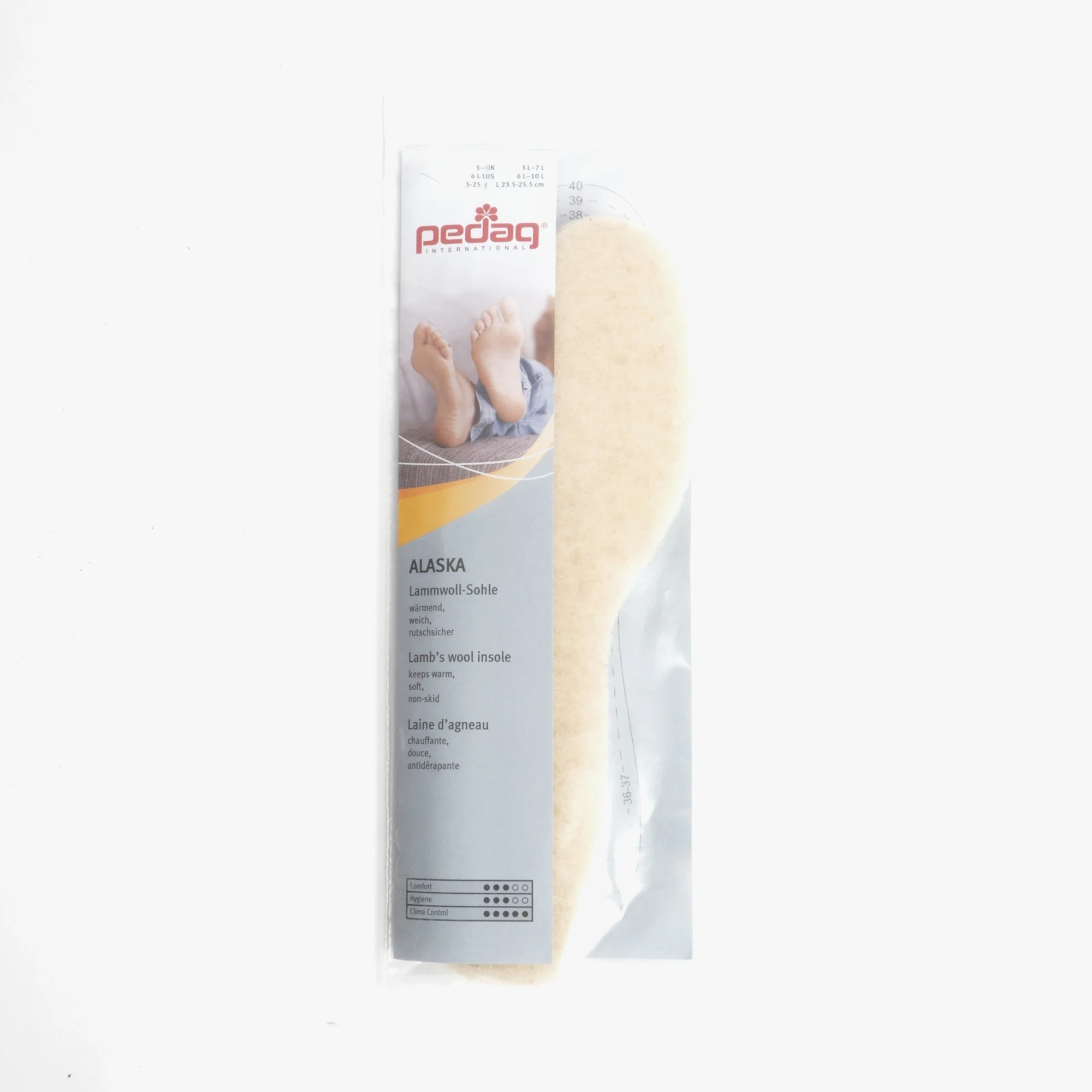 Pedag ALASKA Lambswool Winter Insoles Beige - Image 8