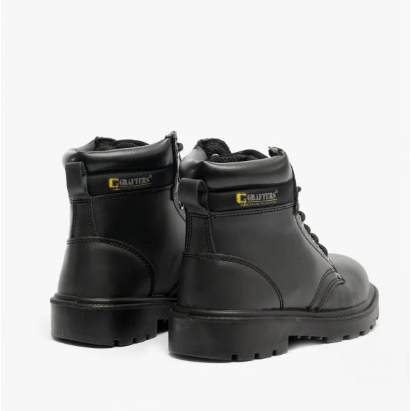 Grafters APPRENTICE Unisex Leather Safety Boots Black - Image 11