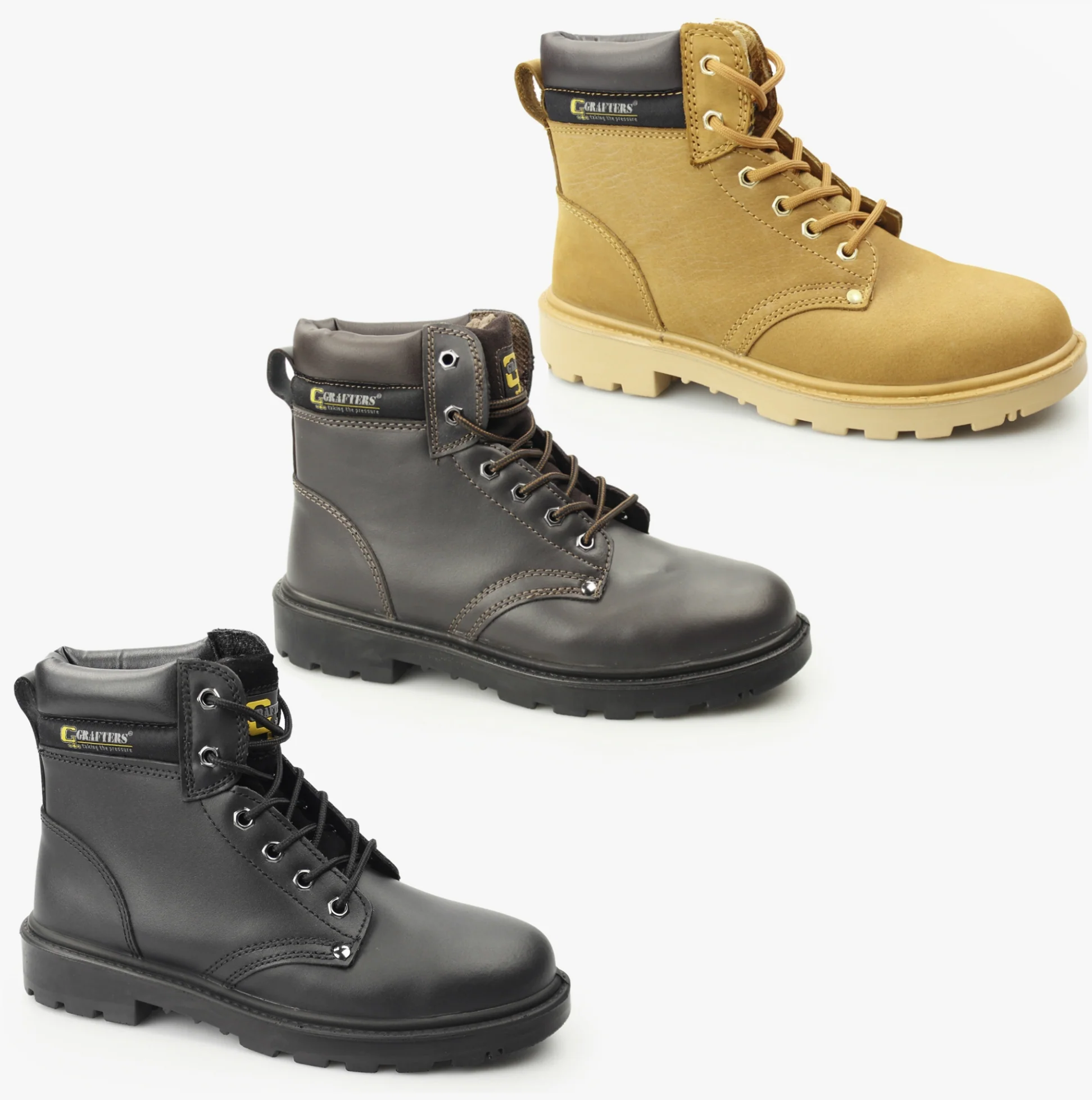 Grafters APPRENTICE Unisex Safety Boots Honey - Image 2