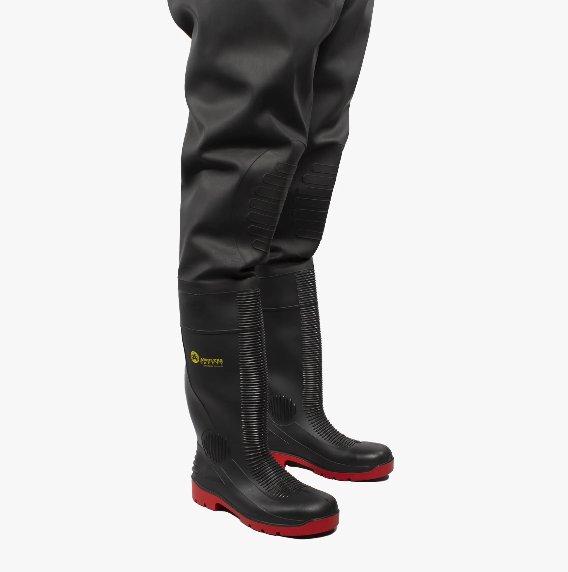 Amblers Safety DANUBE Unisex Safety Waders Black/Red - Image 4