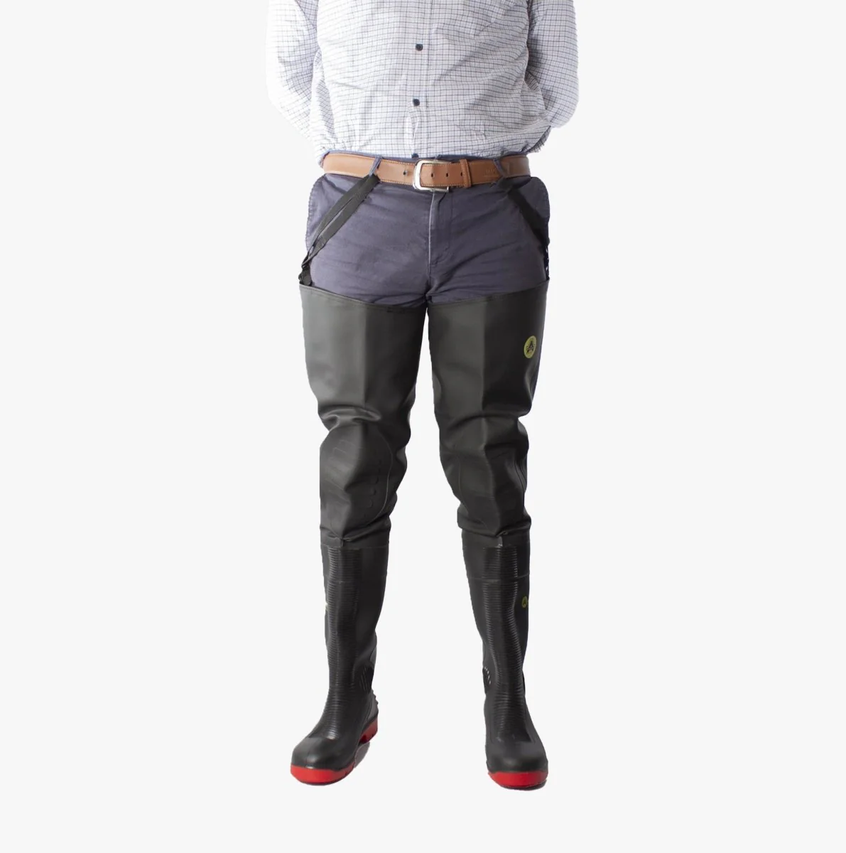 Amblers Safety RHONE Unisex Safety Thigh Waders Black/Red - Image 5