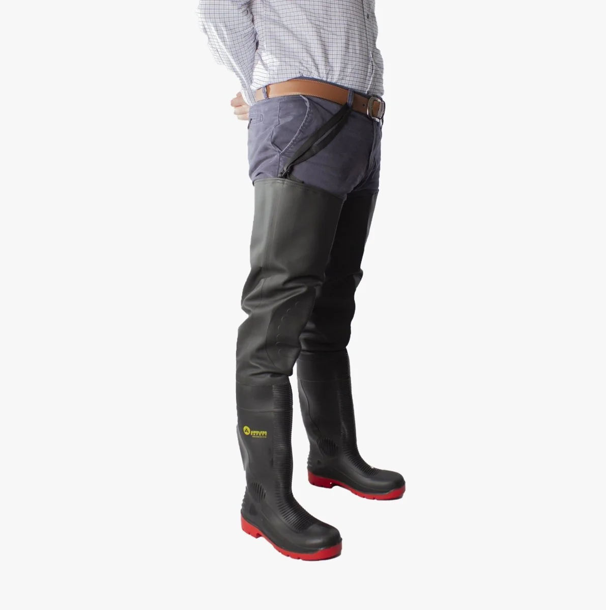 Amblers Safety RHONE Unisex Safety Thigh Waders Black/Red - Image 6