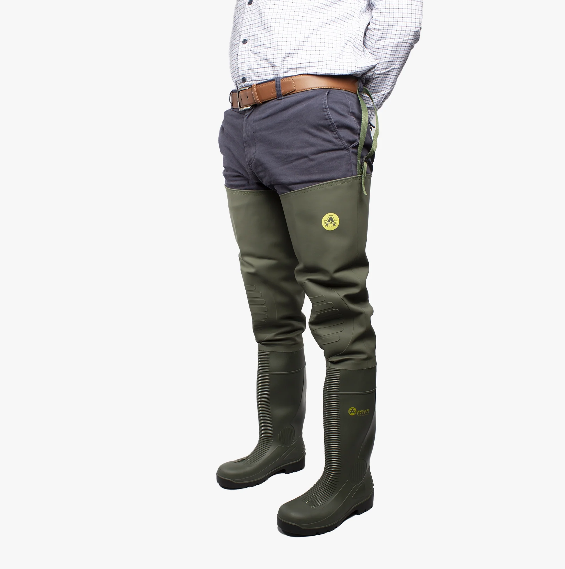 Amblers Safety FORTH Unisex Safety Thigh Waders Green - Image 3