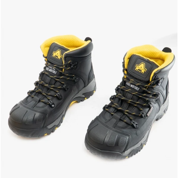 Amblers Safety AS803 Mens Leather Safety Wide Fitting Boots Black - Image 2