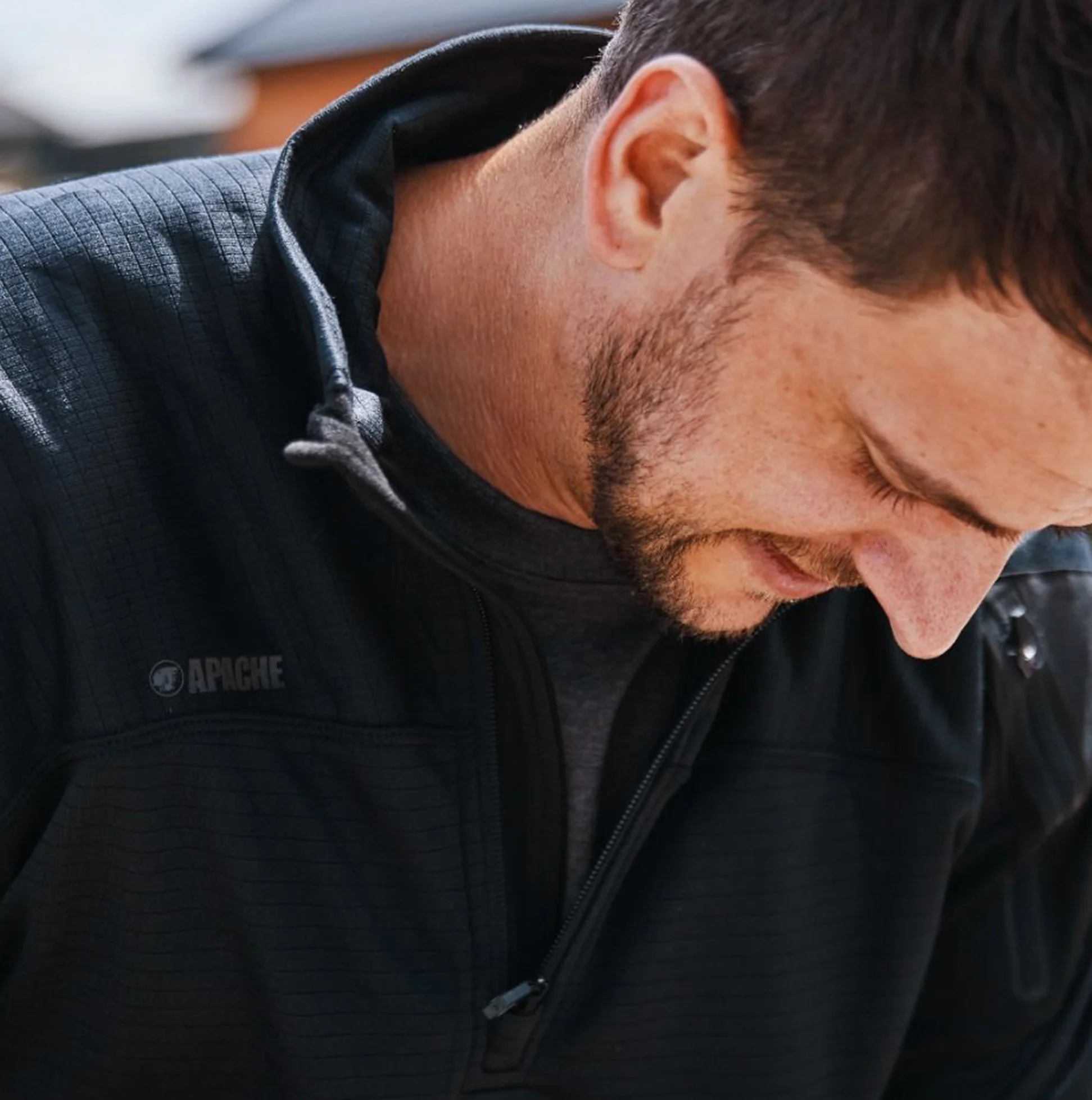 Apache ATS TECH Mens Quarter-Zip Fleece Black - Image 6