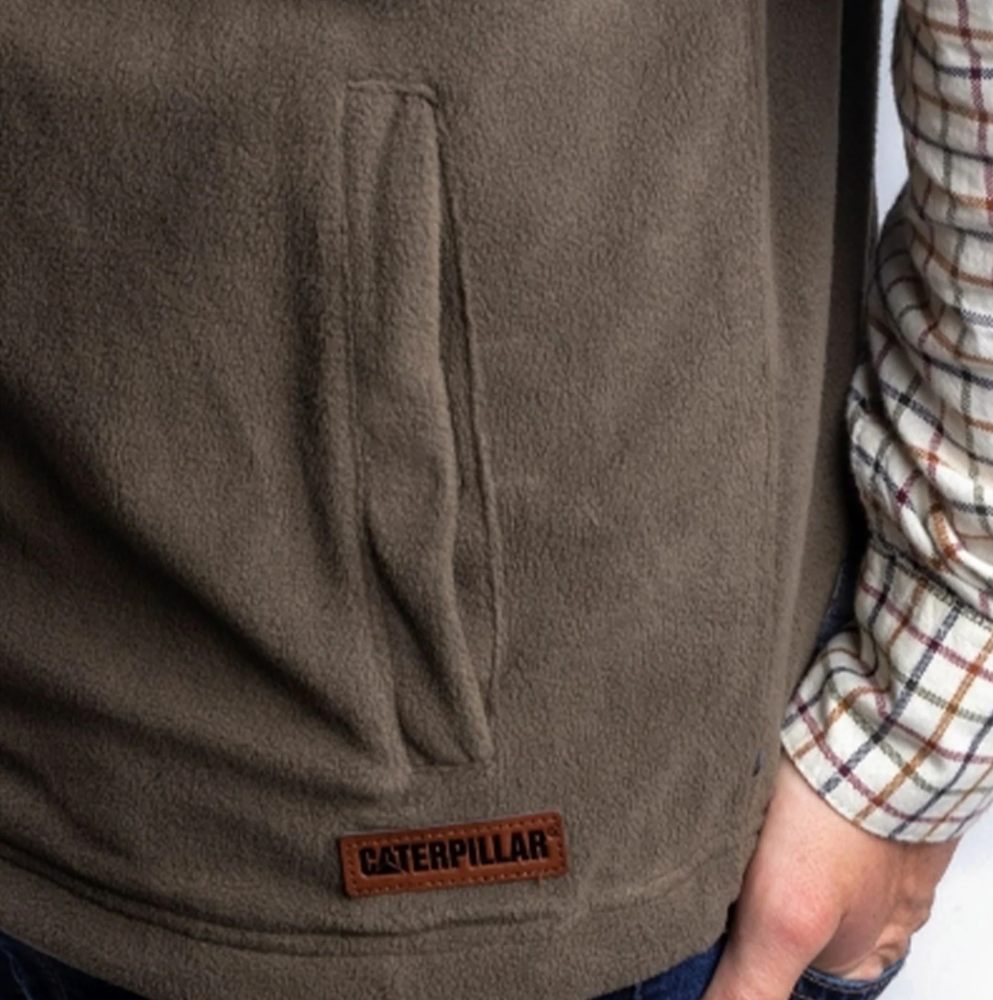 CAT CONCORD FLEECE Mens Fleece Vest Body Warmer Green - Image 3