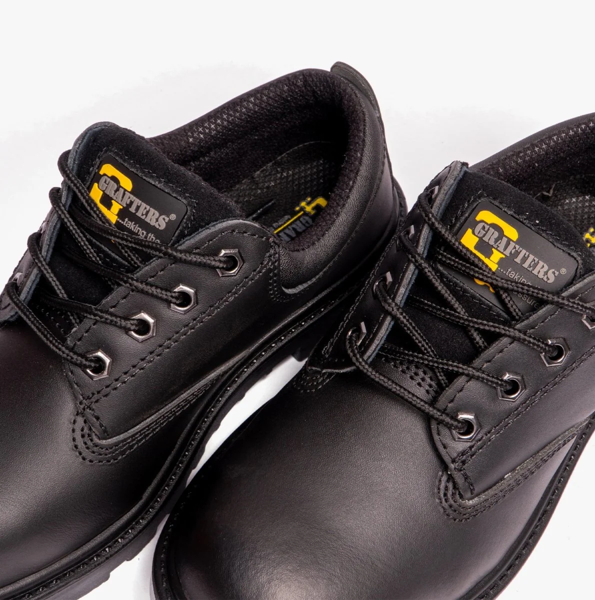 Grafters CONTRACTOR Unisex Leather Safety Shoes Black - Image 12