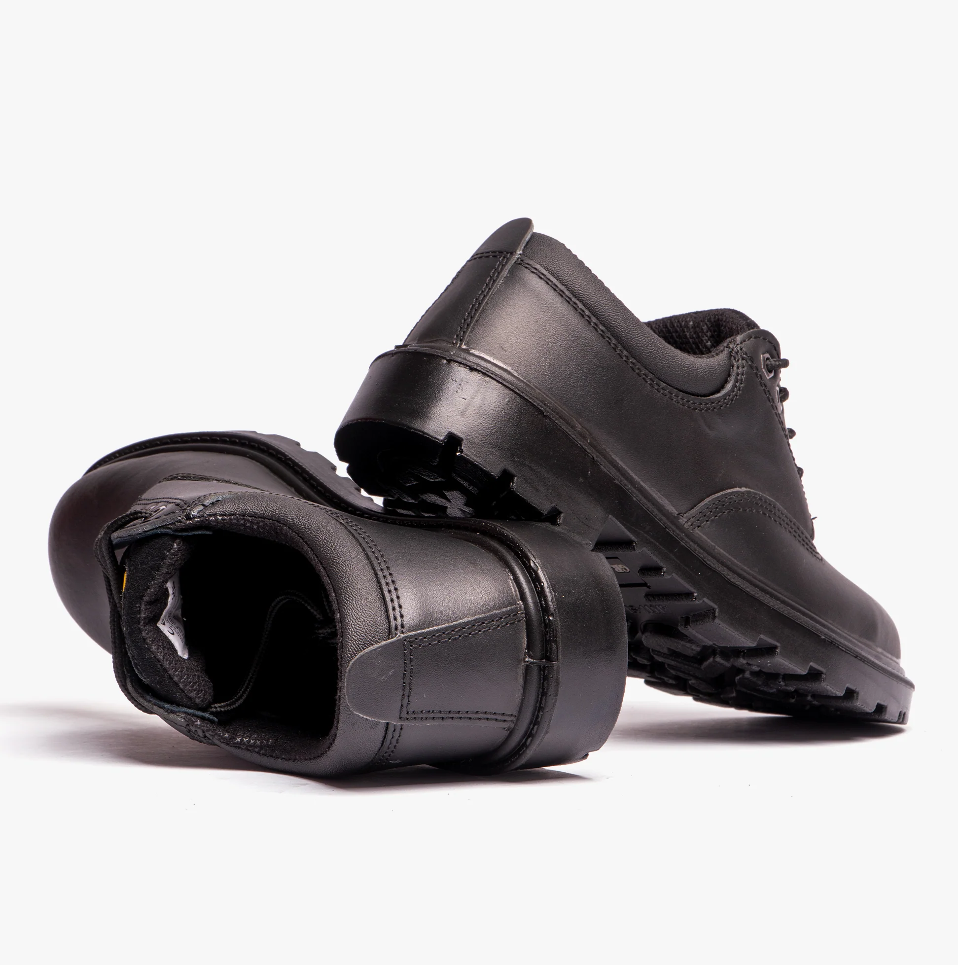 Grafters CONTRACTOR Unisex Leather Safety Shoes Black - Image 4