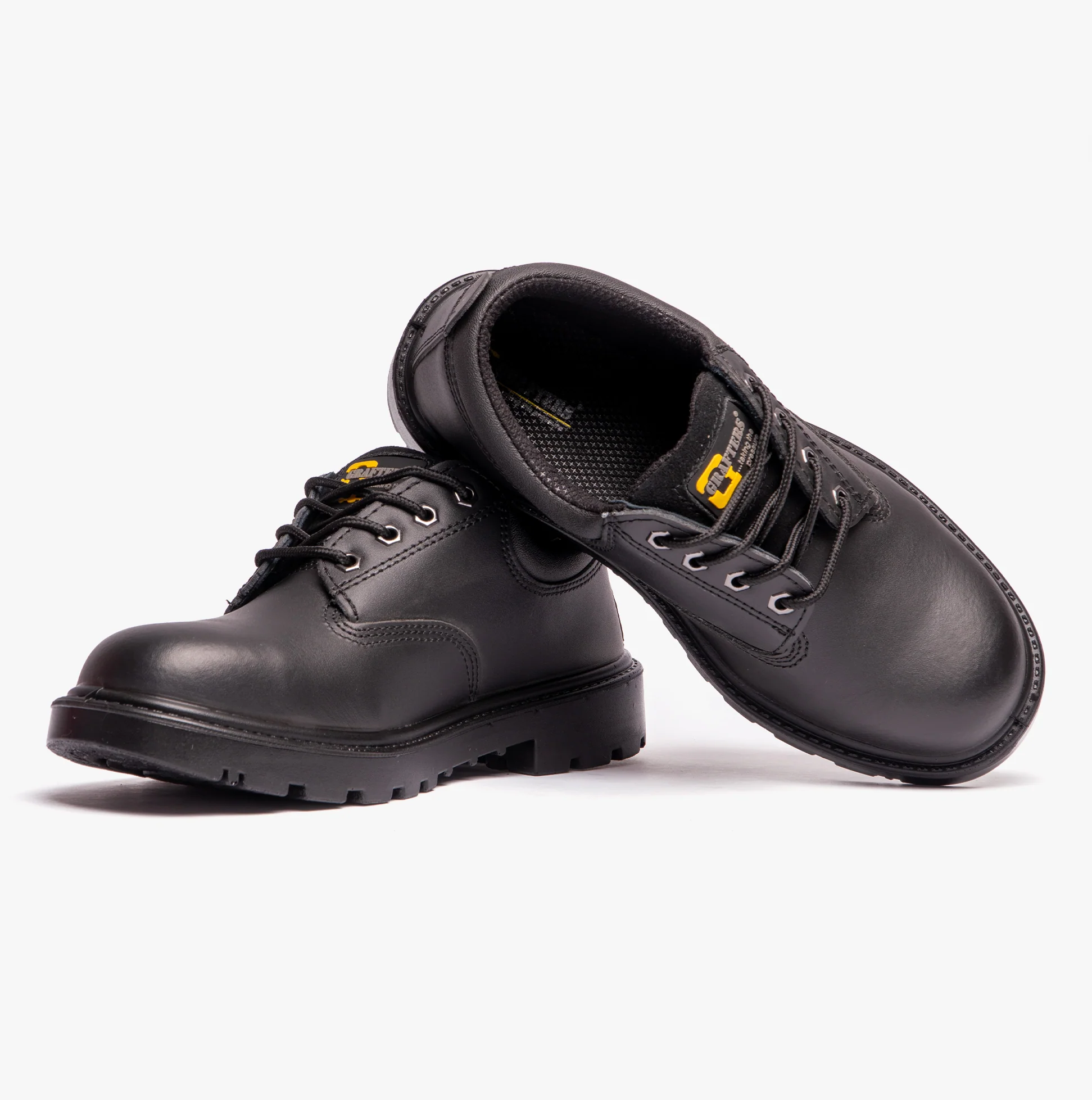 Grafters CONTRACTOR Unisex Leather Safety Shoes Black - Image 6