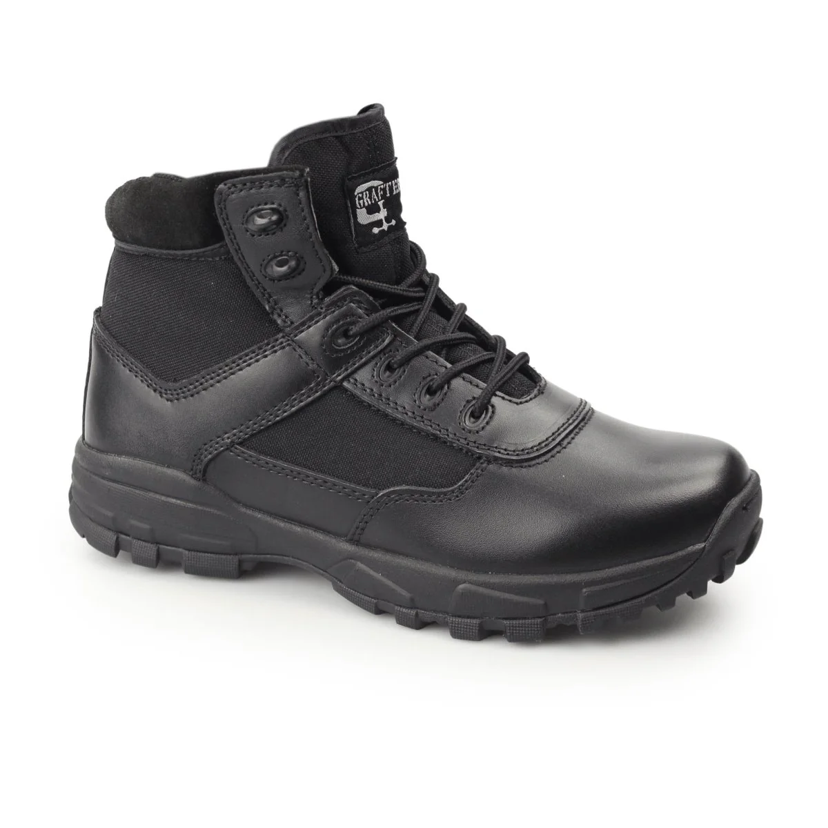 Grafters COVER II Unisex Leather Work Boots Black - Image 7