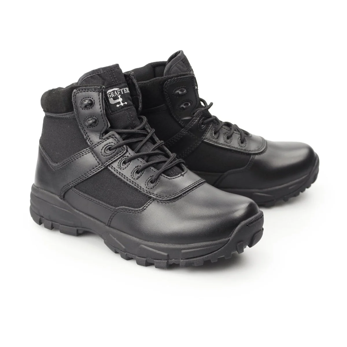 Grafters COVER II Unisex Leather Work Boots Black - Image 8