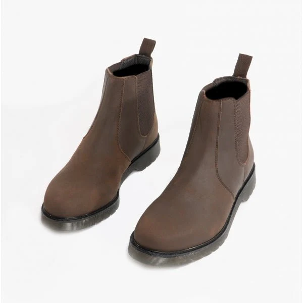 STB ELLIS Unisex Leather Air Cushioned Dealer Boots Waxy Brown - Image 12