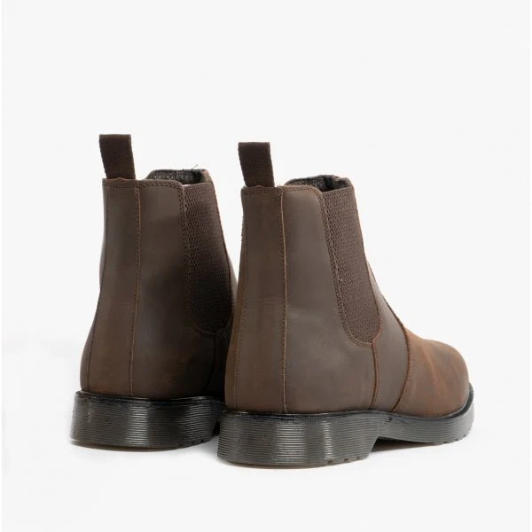 STB ELLIS Unisex Leather Air Cushioned Dealer Boots Waxy Brown - Image 16