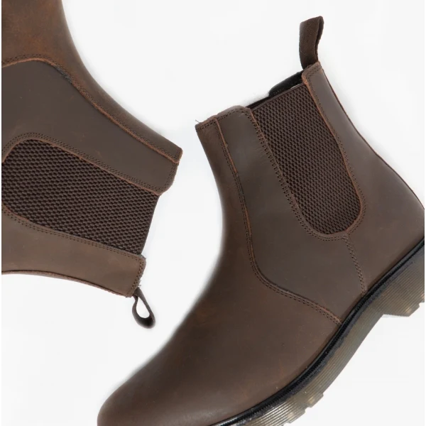 STB ELLIS Unisex Leather Air Cushioned Dealer Boots Waxy Brown - Image 5