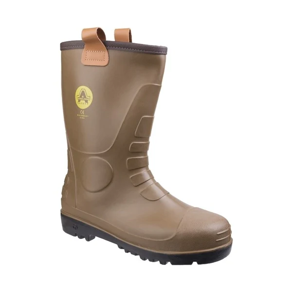 Amblers Safety FS95 Unisex Rigger Safety Boots Wellingtons Tan - Image 4