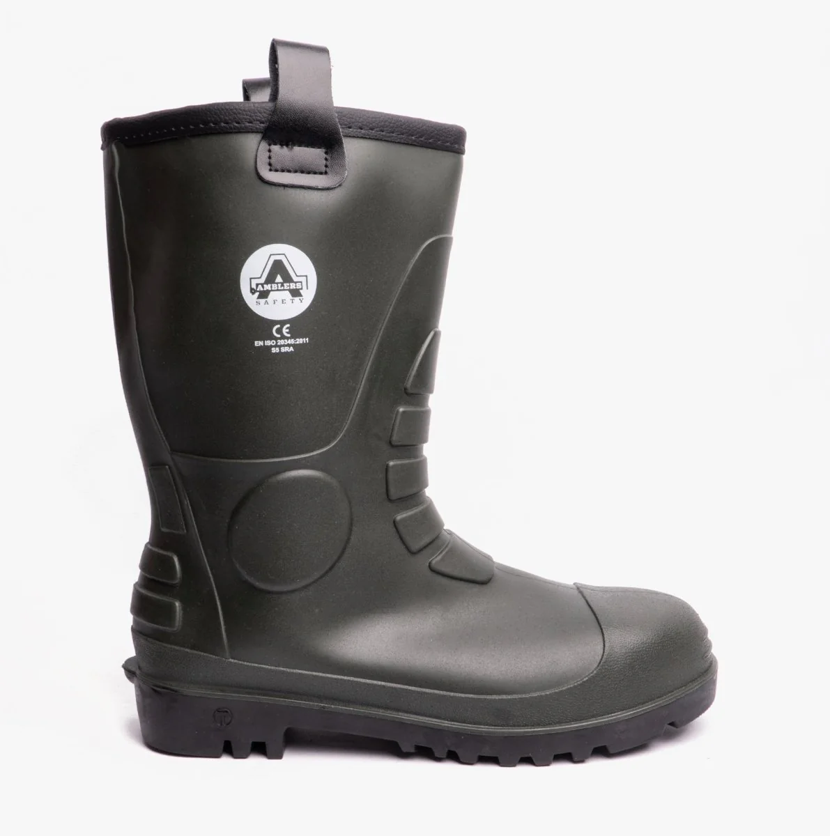 Amblers Safety FS97 Unisex Safety Rigger Wellington Boots Green - Image 8