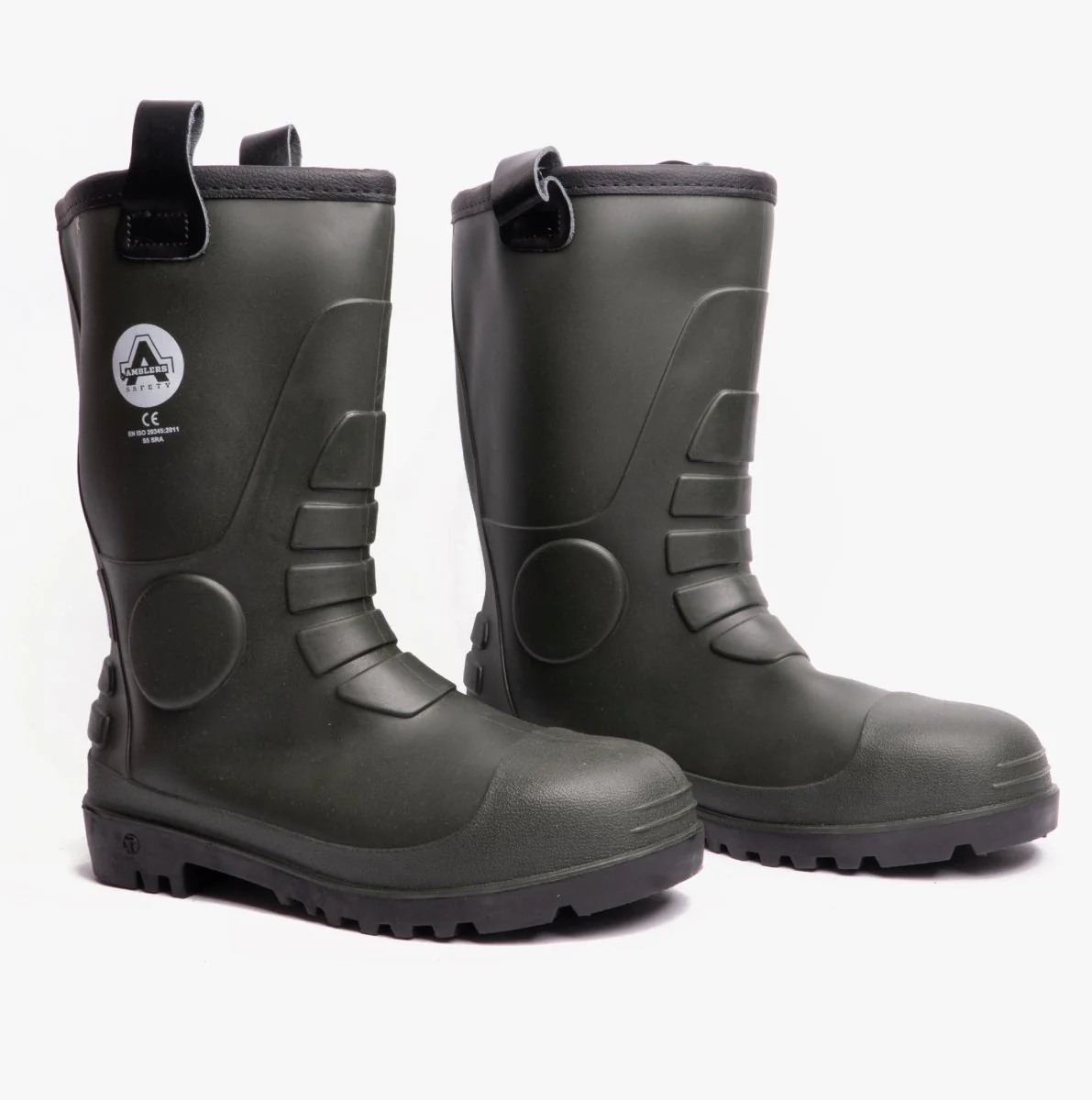 Amblers Safety FS97 Unisex Safety Rigger Wellington Boots Green - Image 9