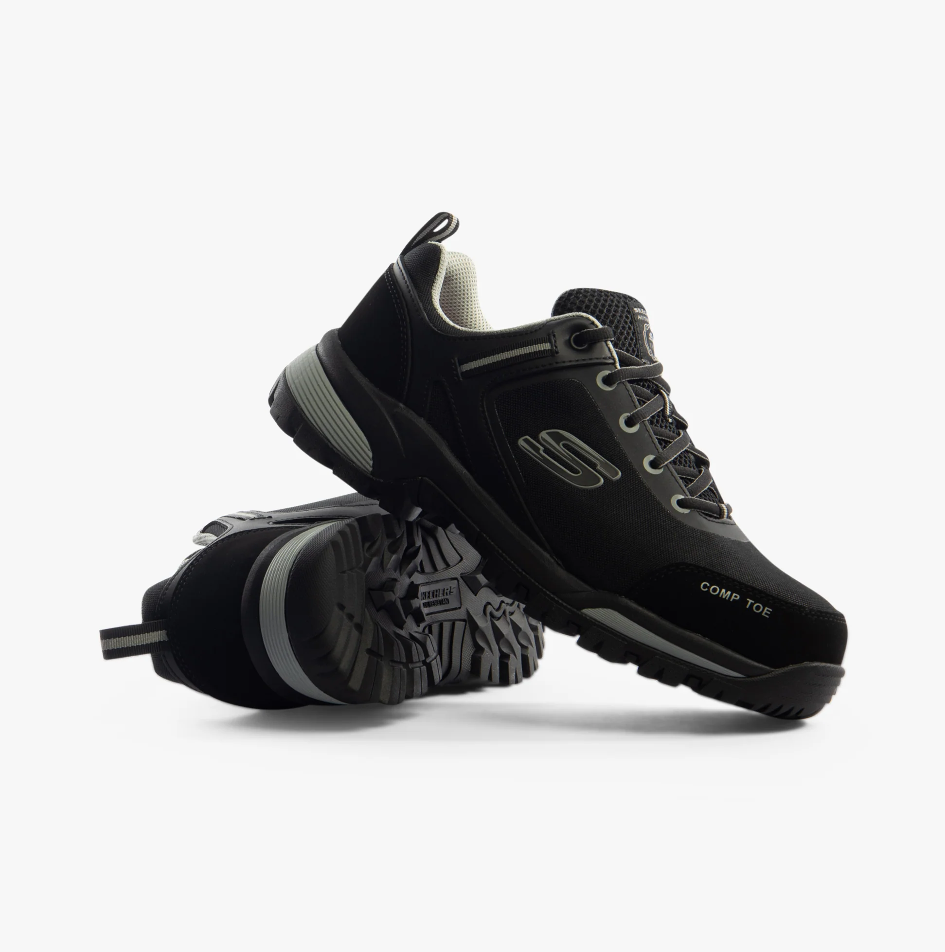 Skechers Work 200188EC GATLON Mens Safety Trainers Black/Grey - Image 2