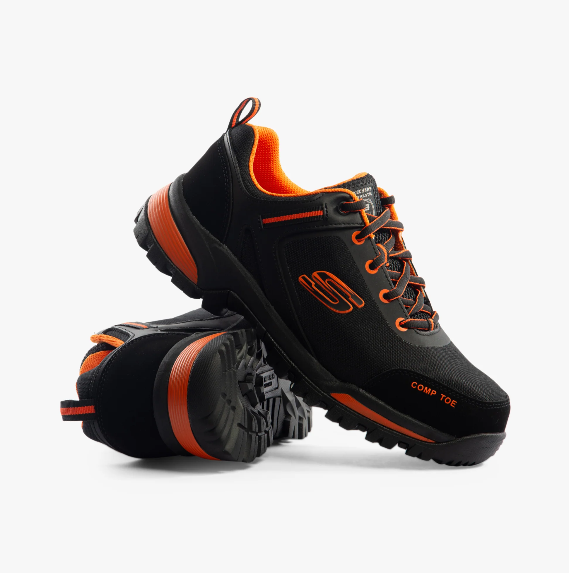 Skechers Work 200188EC GATLON Mens Safety Trainers Black/Orange - Image 2