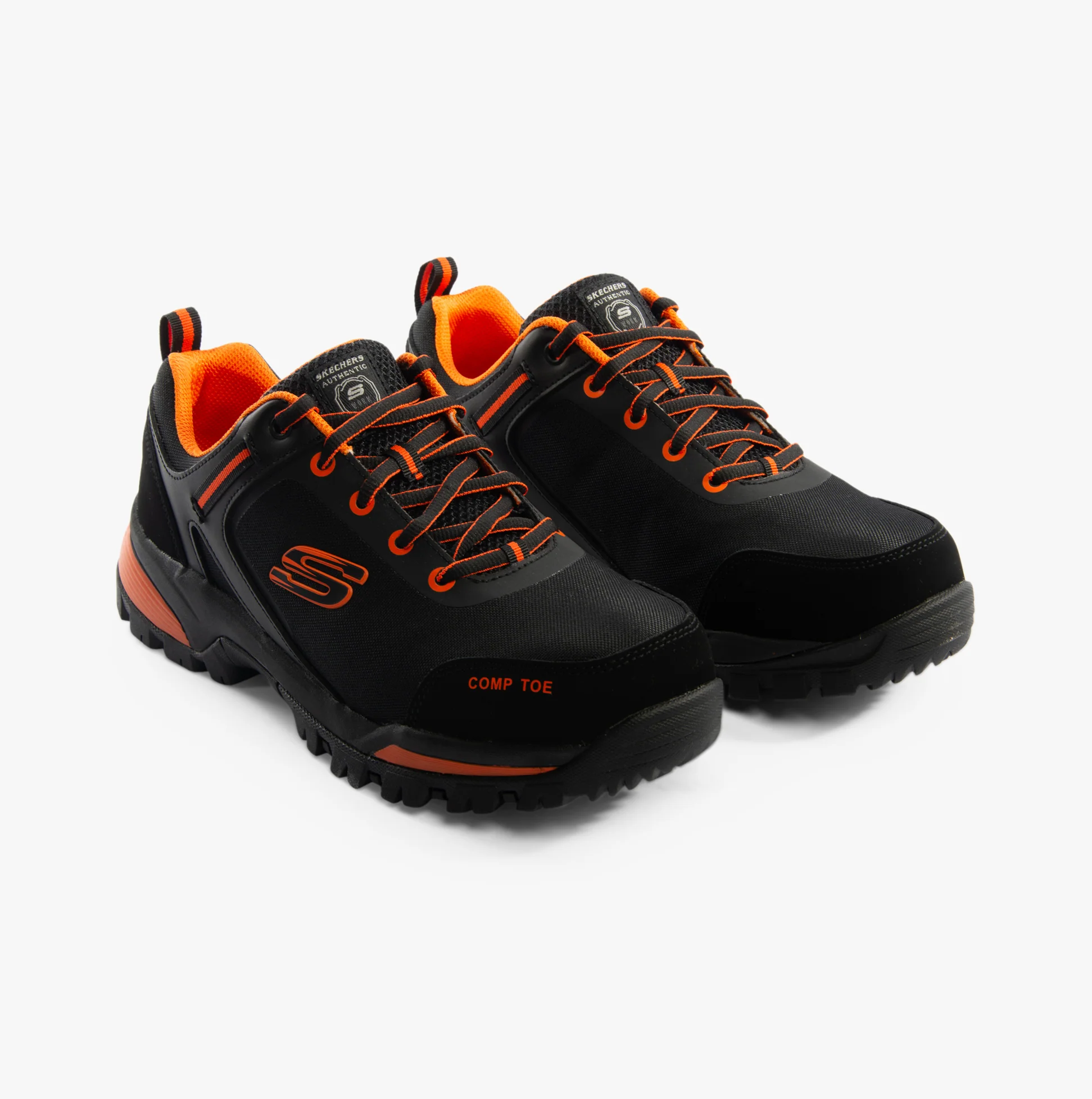 Skechers Work 200188EC GATLON Mens Safety Trainers Black/Orange - Image 6