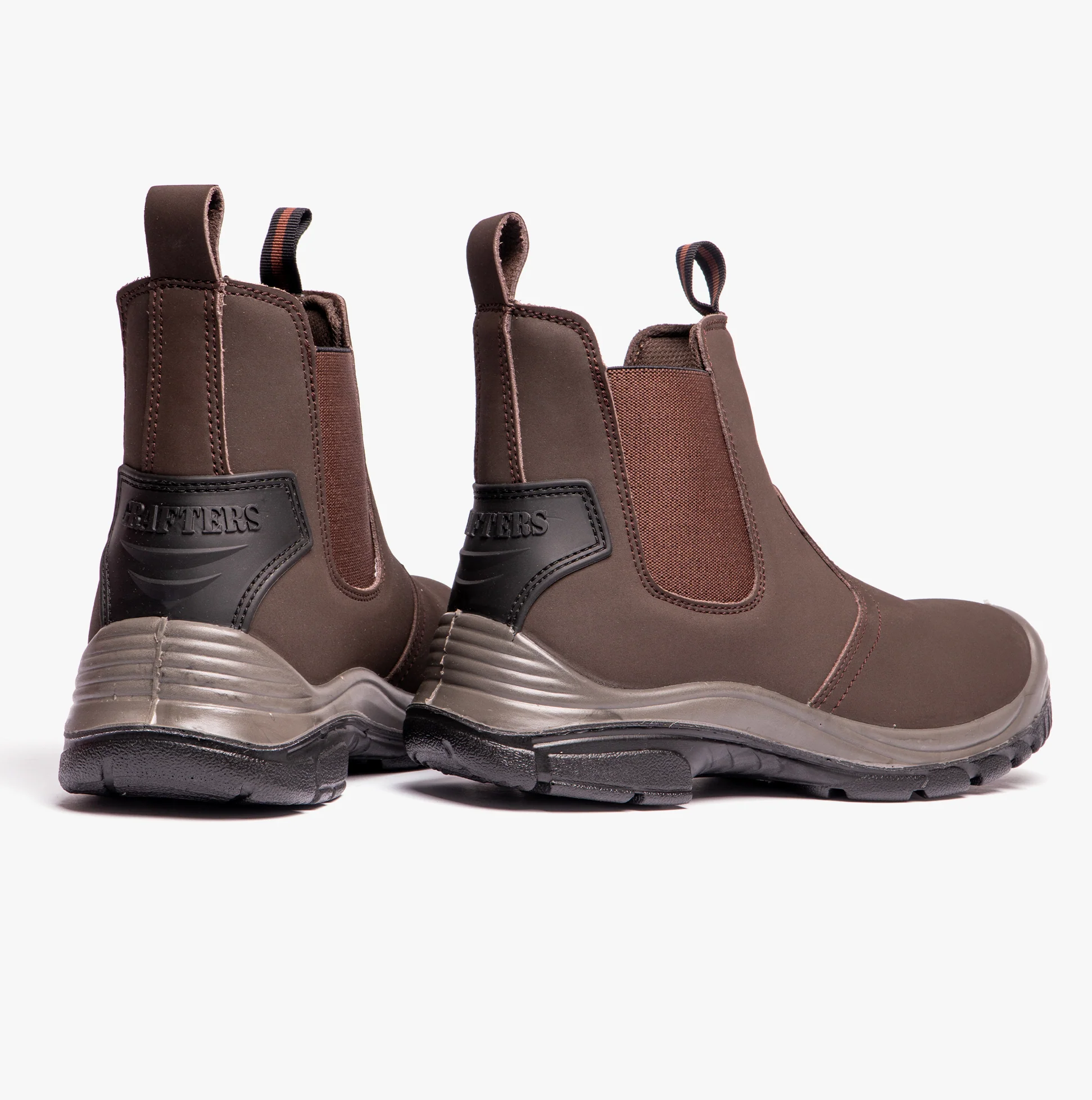 Grafters M371B Mens Coated Leather Safety Dealer Boots Brown - Image 3