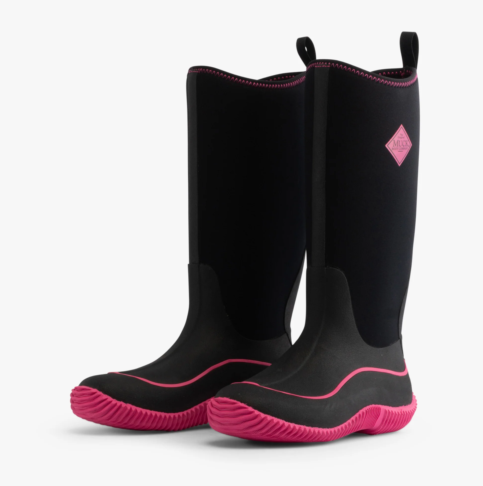 Muck Boots HALE Womens Wellington Boots Black/Pink - Image 2