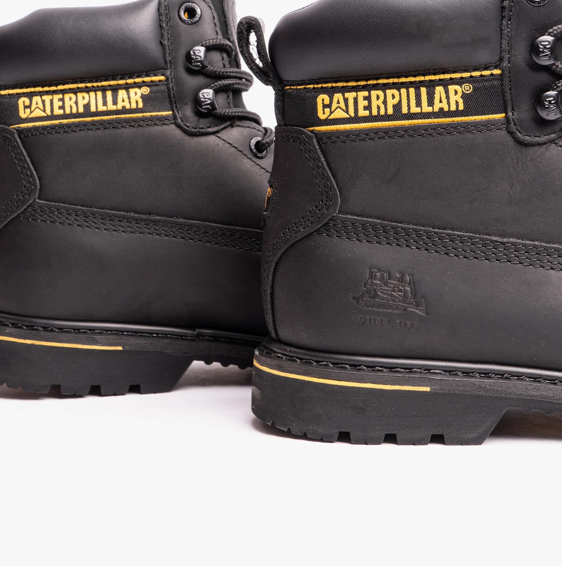 CAT HOLTON S3 Mens Leather Safety Boots Black - Image 3