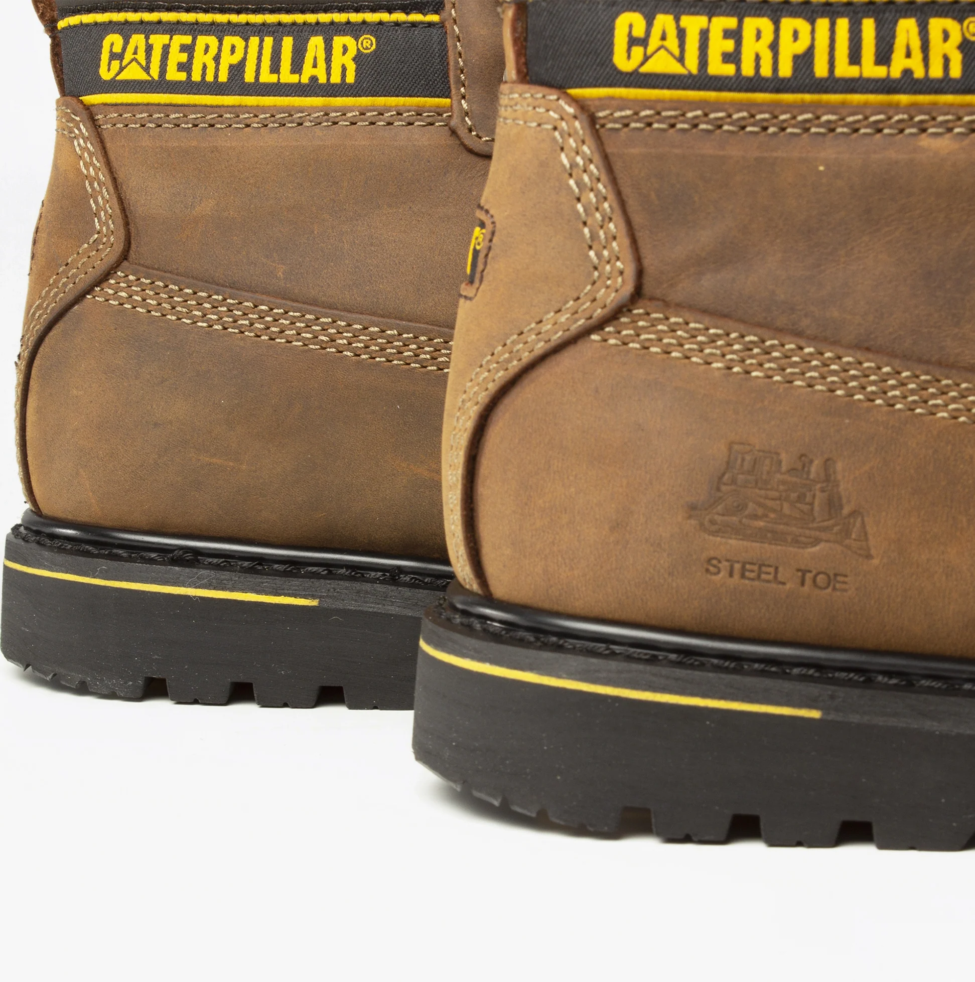 CAT HOLTON S3 Mens Leather Safety Boots Brown - Image 4