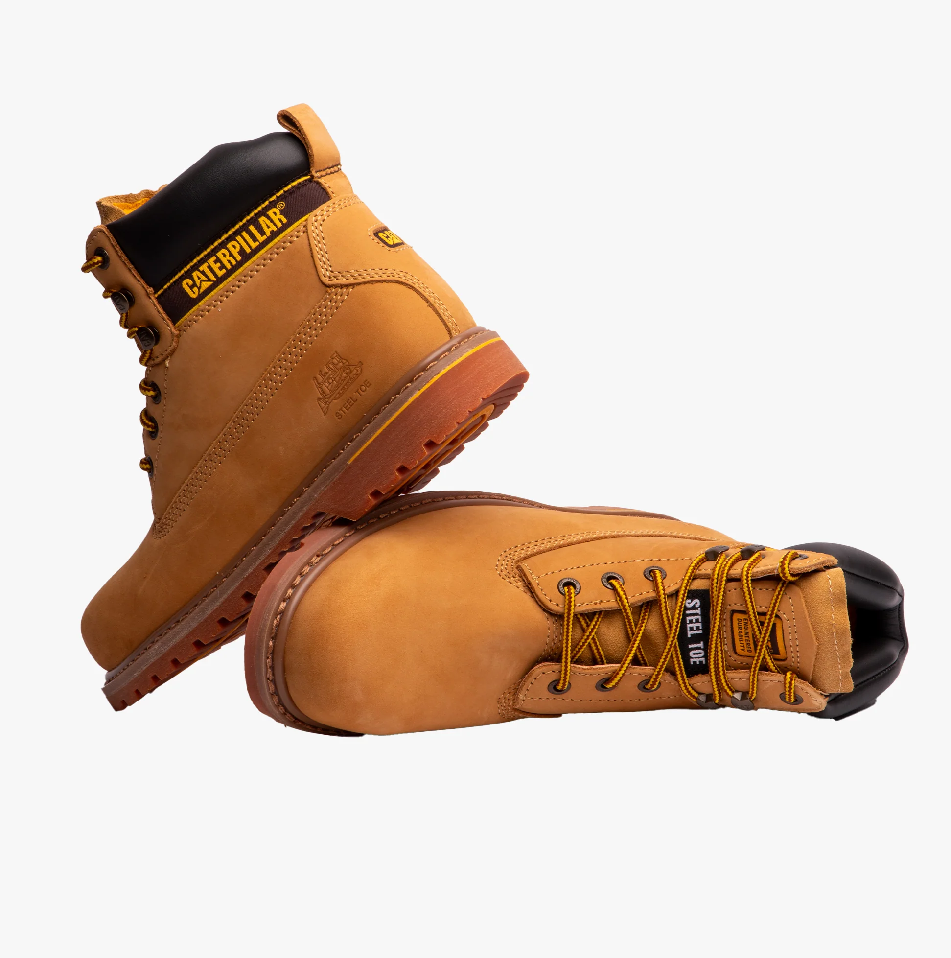 CAT HOLTON S3 Mens Leather Safety Boots Honey - Image 4