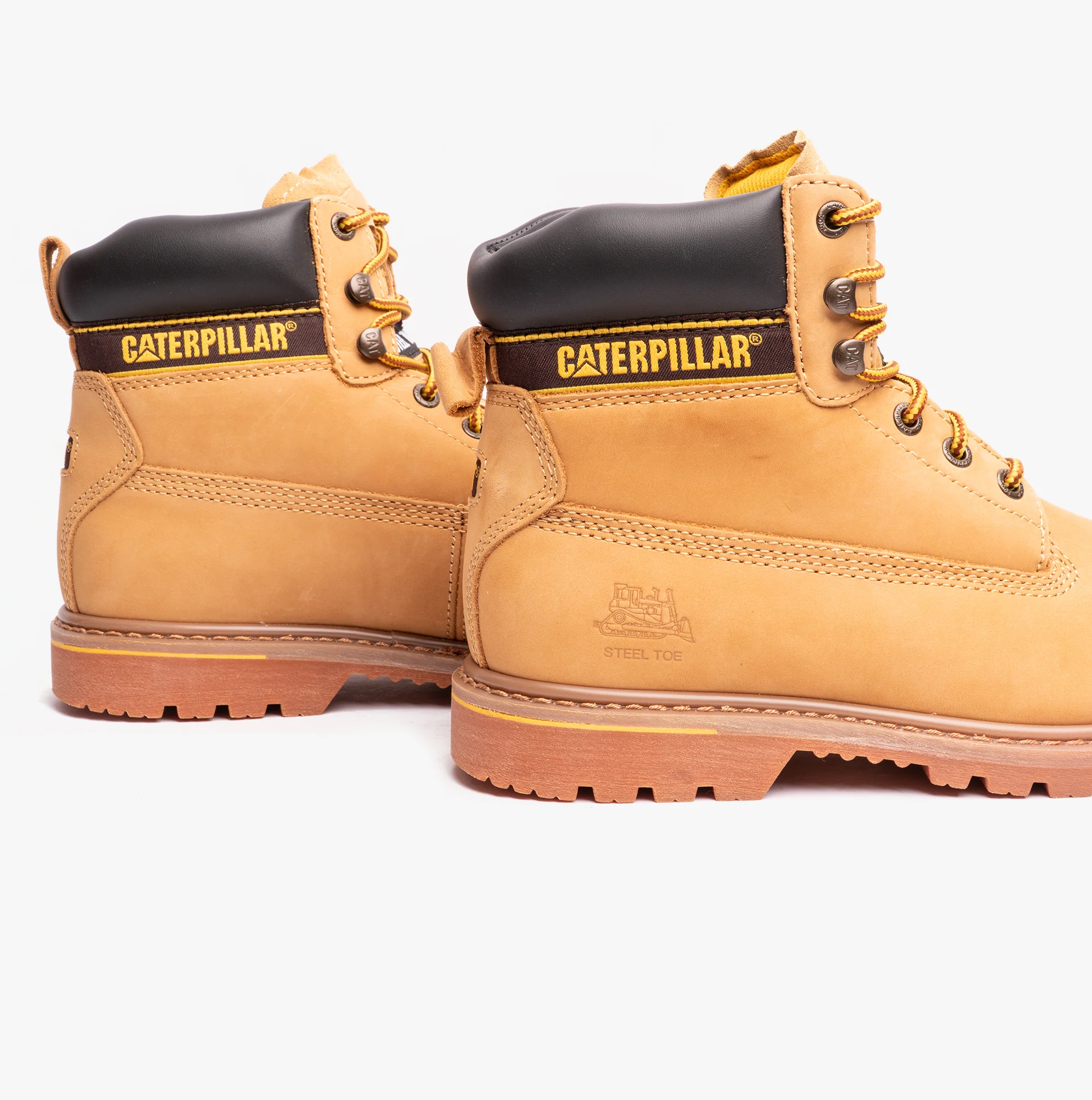 CAT HOLTON S3 Mens Leather Safety Boots Honey - Image 5
