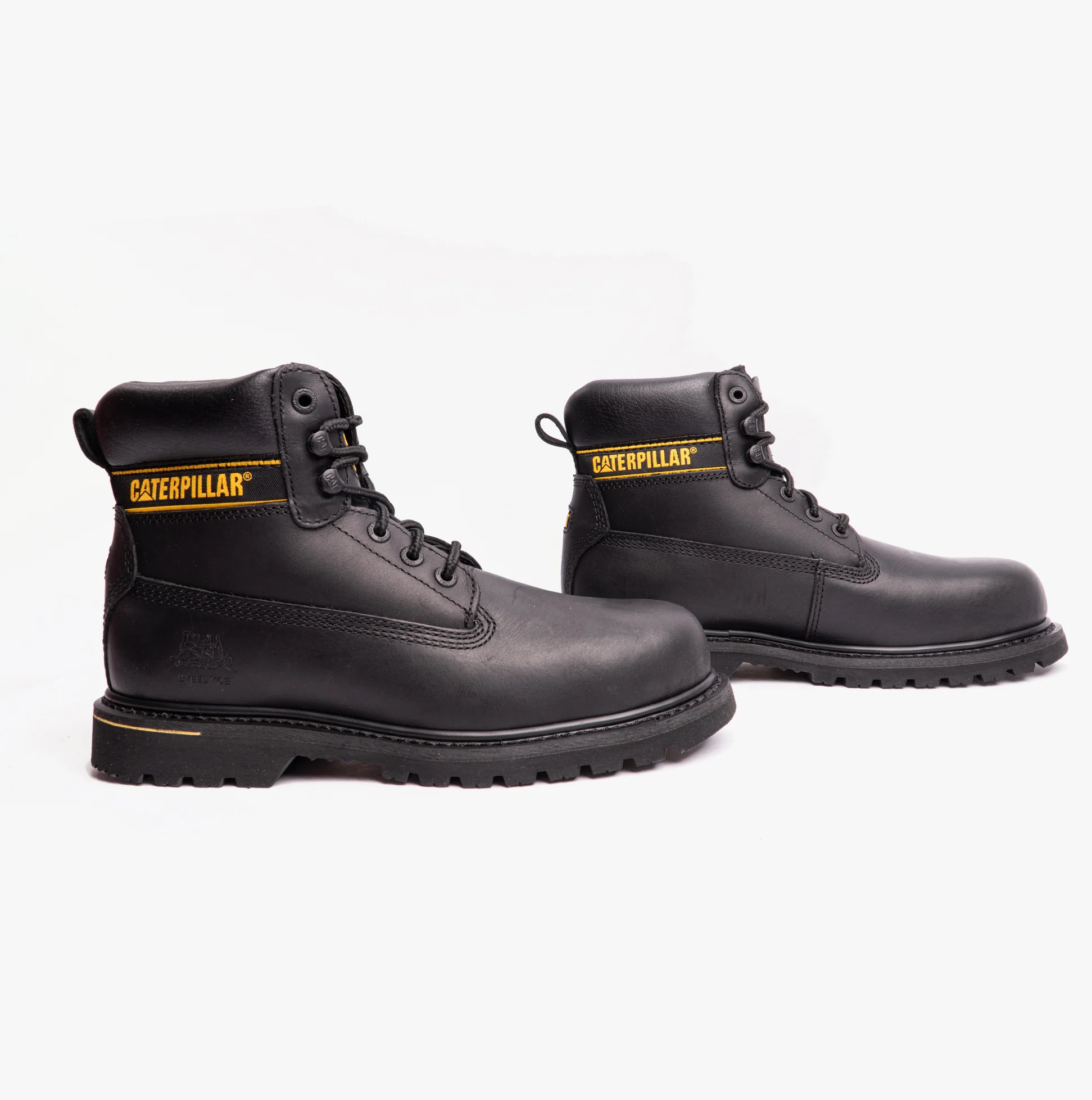 CAT HOLTON SB Mens Leather Safety Boots Black - Image 3