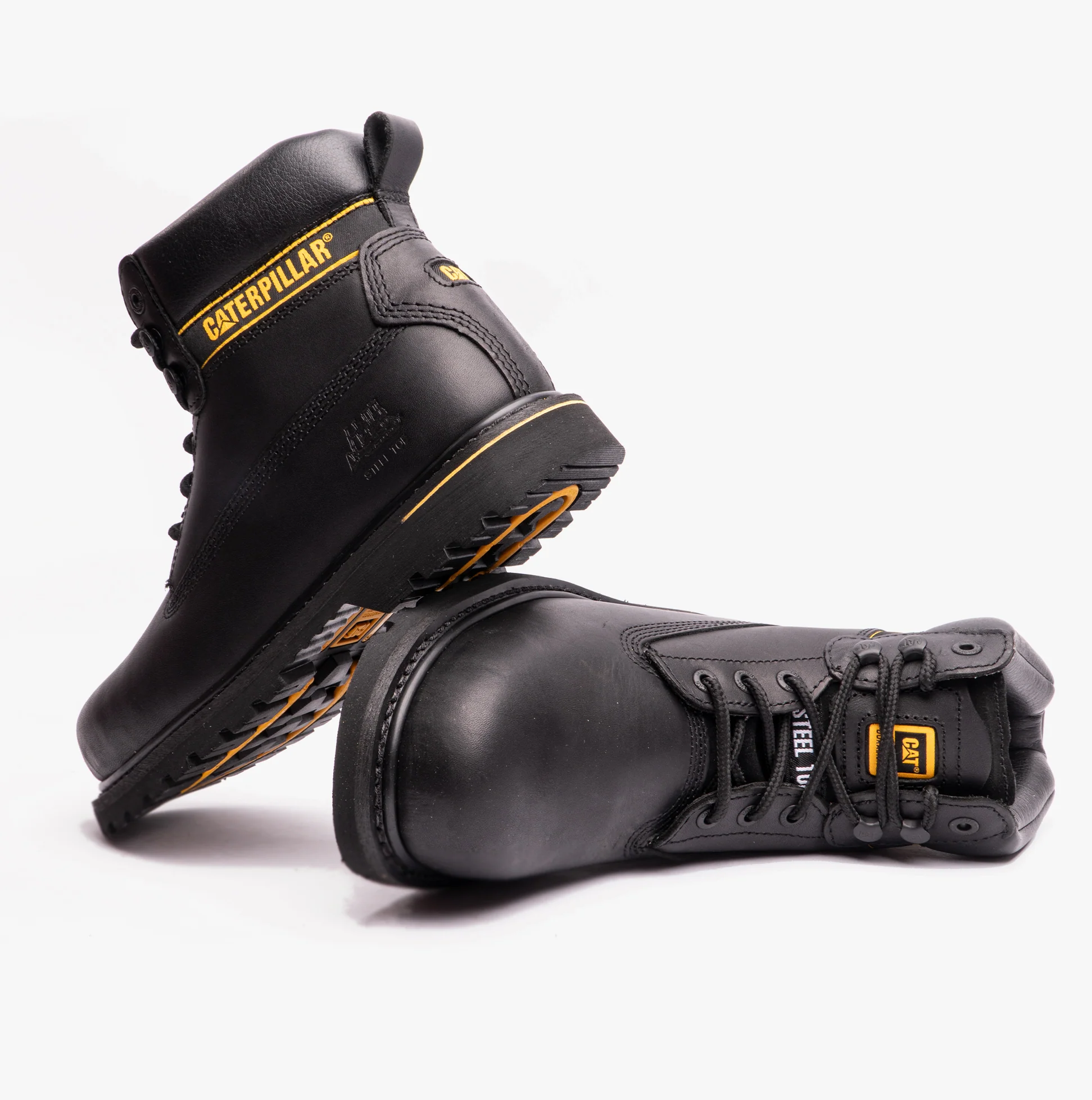 CAT HOLTON SB Mens Leather Safety Boots Black - Image 5