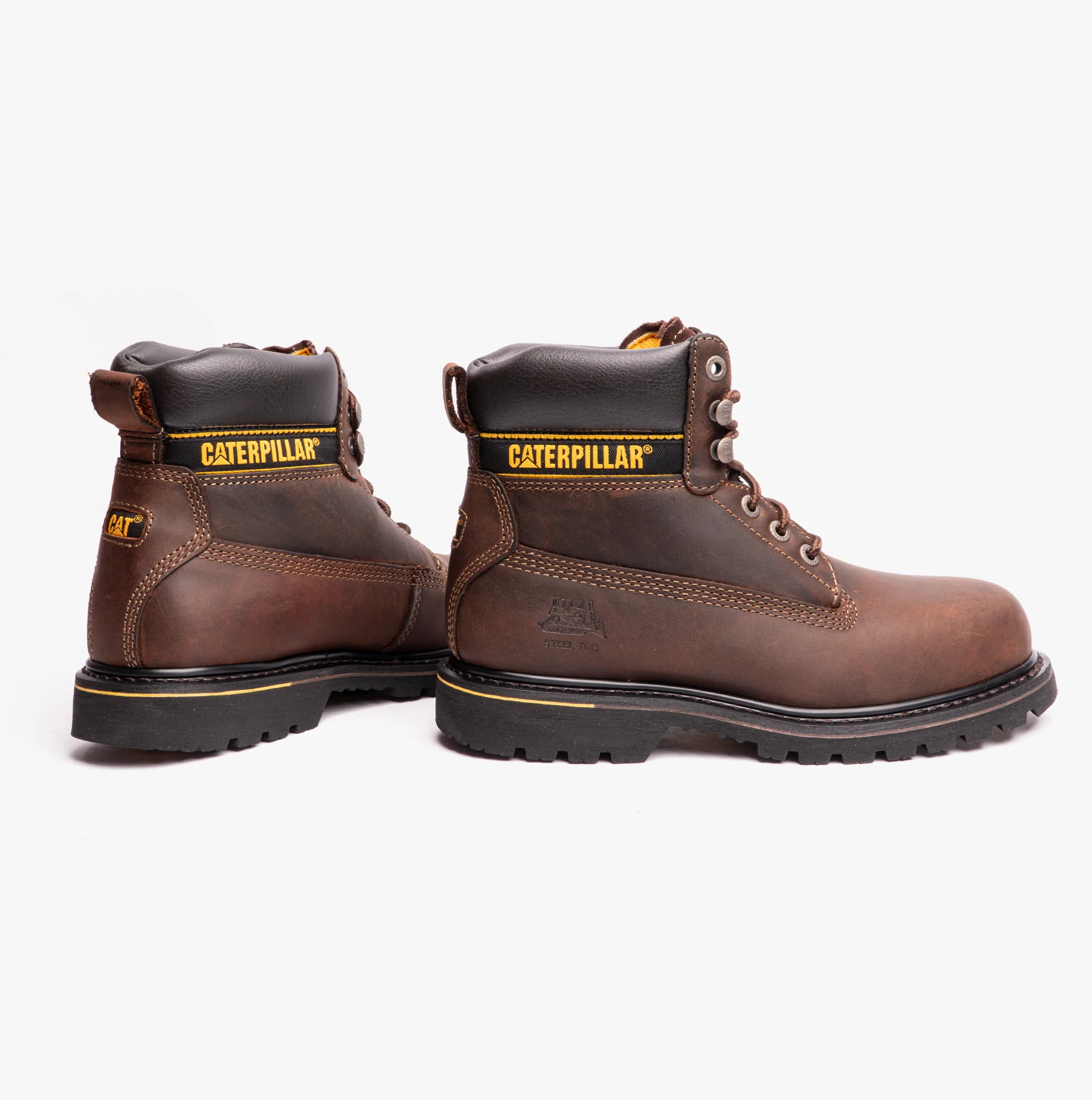 CAT HOLTON SB Mens Leather Safety Boots Brown - Image 3