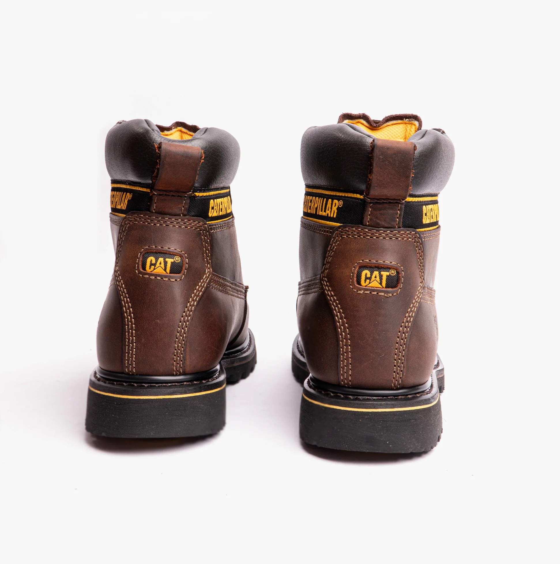 CAT HOLTON SB Mens Leather Safety Boots Brown - Image 4