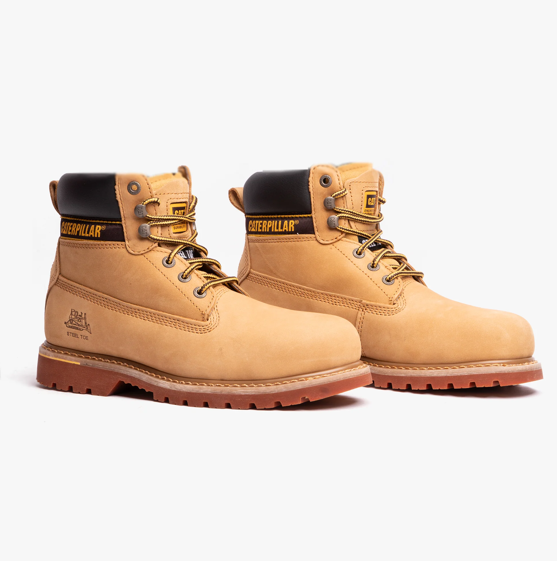 CAT HOLTON SB Mens Leather Safety Boots Honey - Image 2
