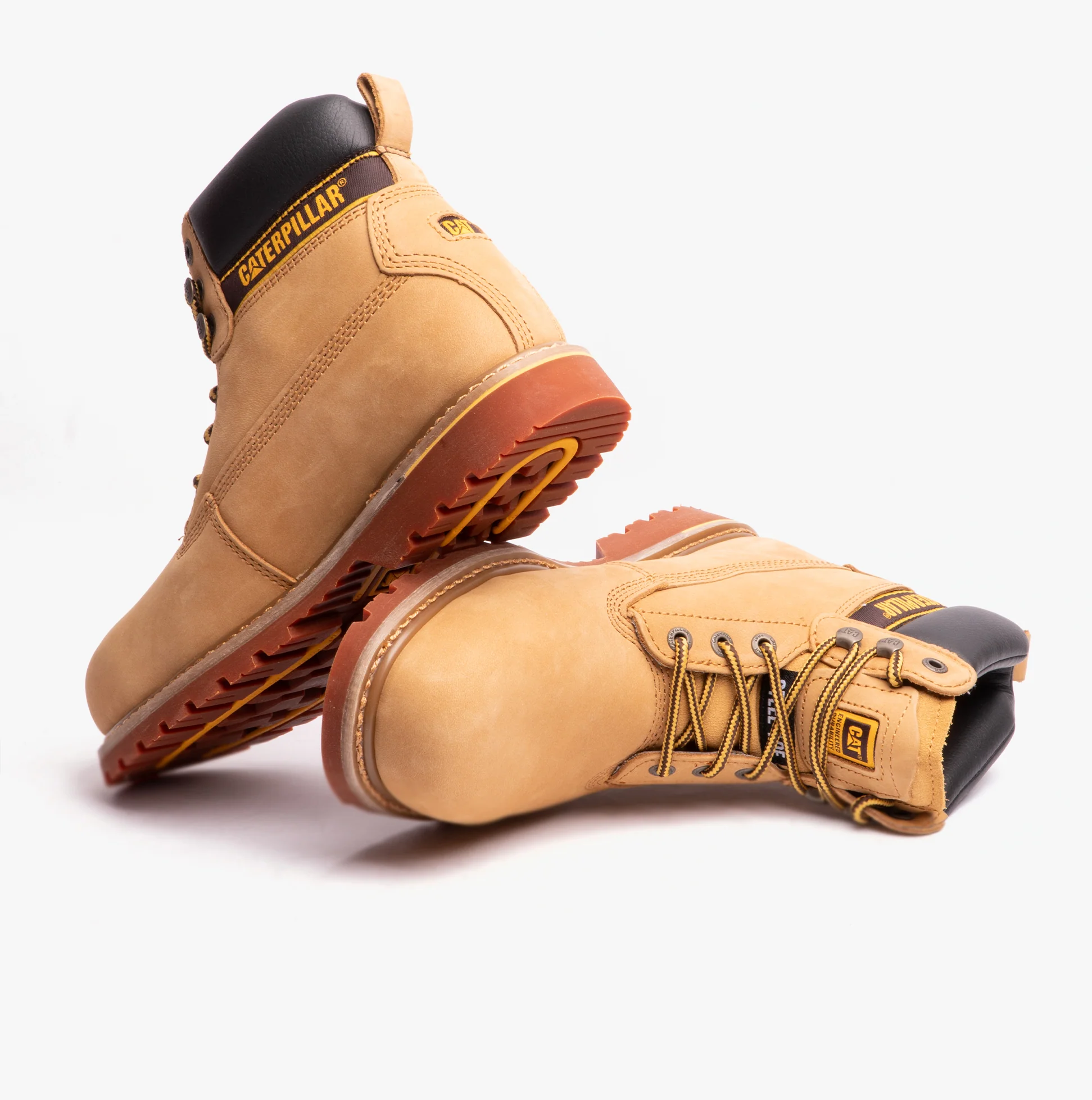 CAT HOLTON SB Mens Leather Safety Boots Honey - Image 3
