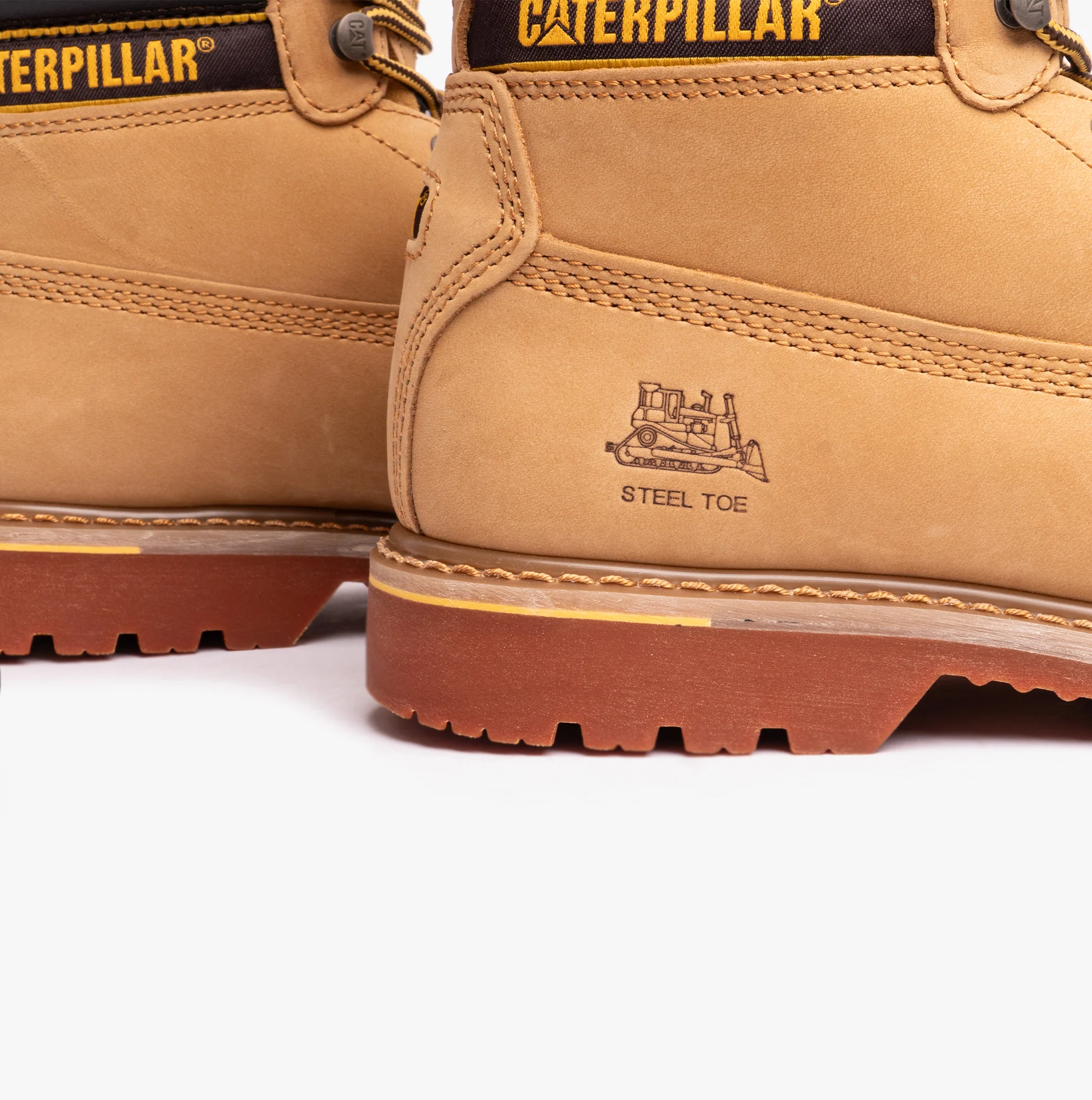 CAT HOLTON SB Mens Leather Safety Boots Honey - Image 6