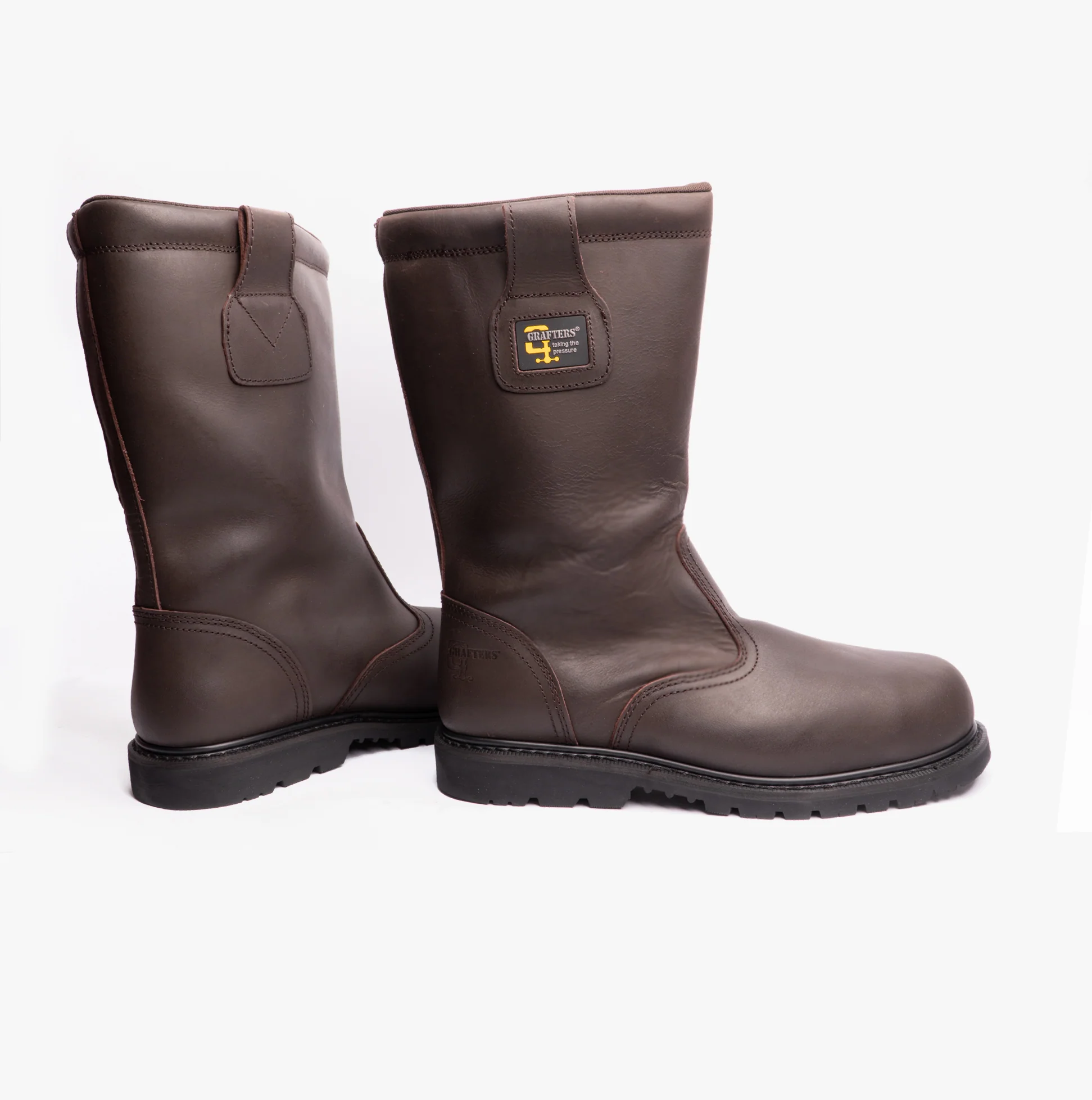 Grafters KNOX Mens Rigger Safety Boots Oily Brown - Image 3