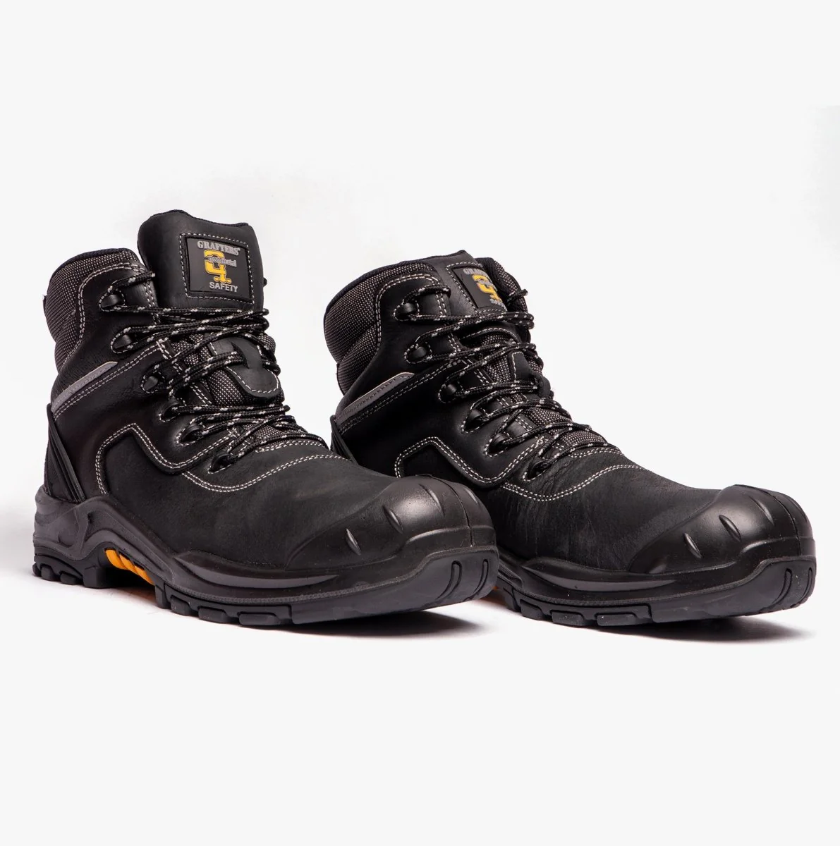 M426A Mens Non-Metal Leather Safety Boots Black - Image 2