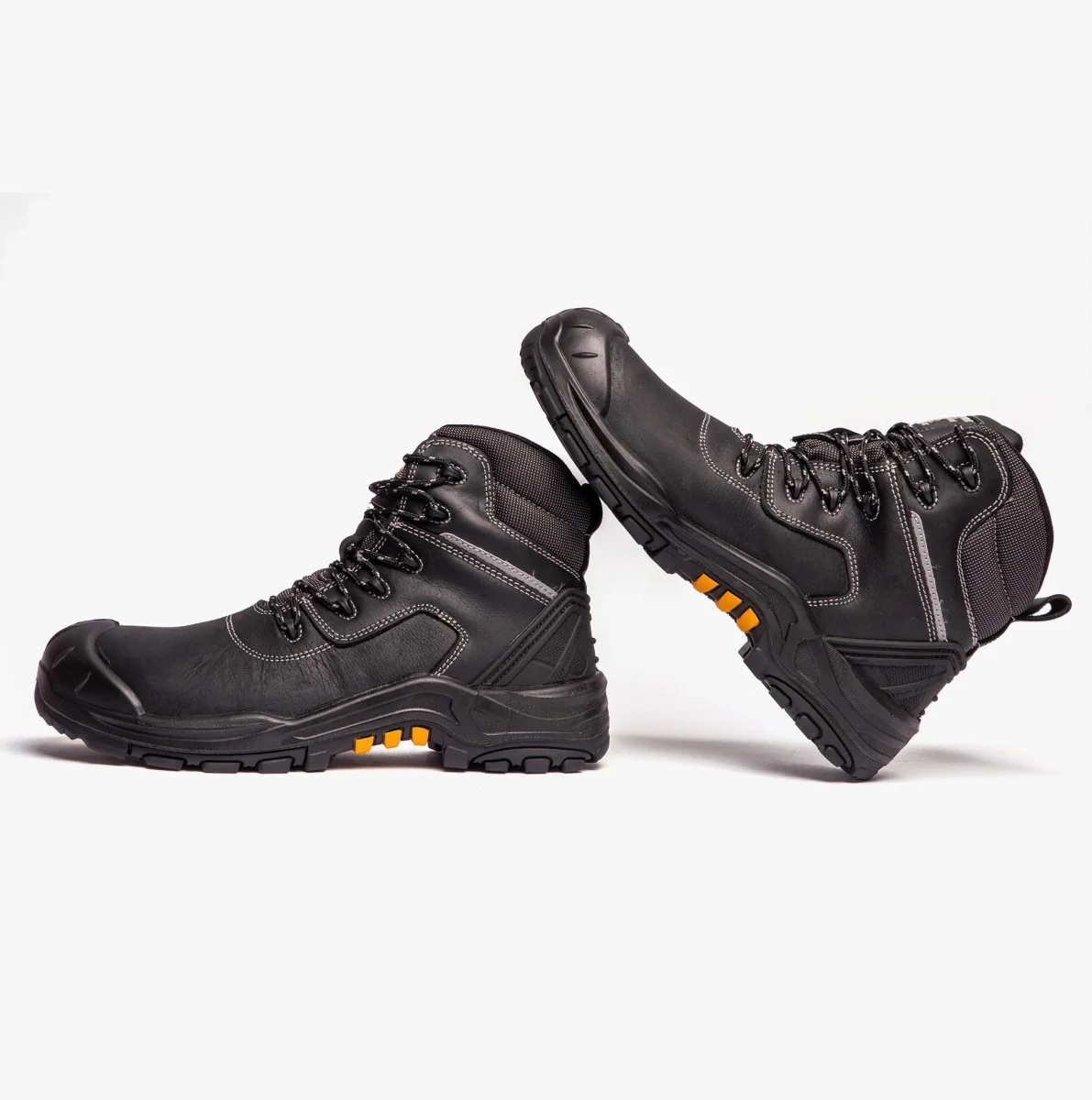 M426A Mens Non-Metal Leather Safety Boots Black - Image 4