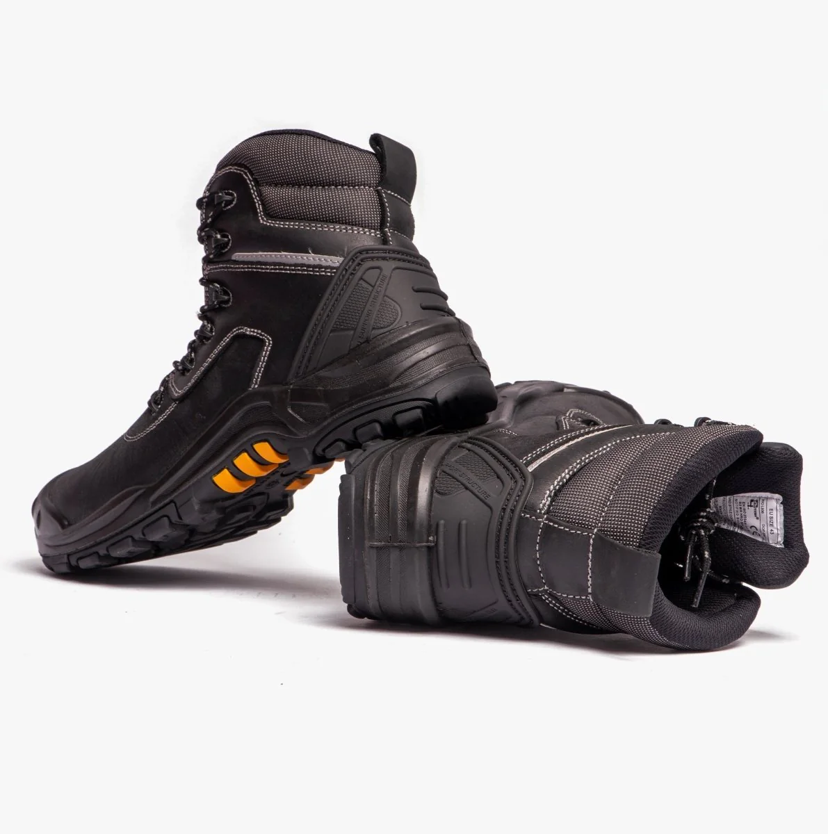 M426A Mens Non-Metal Leather Safety Boots Black - Image 7