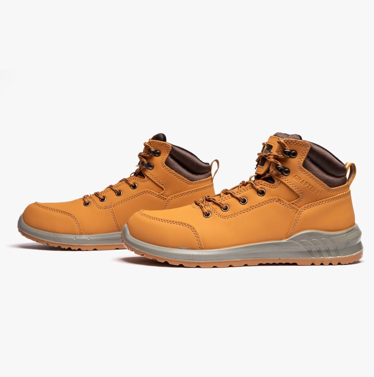 Grafters M513N Unisex Nubuck Steel Toe Boots Honey - Image 13