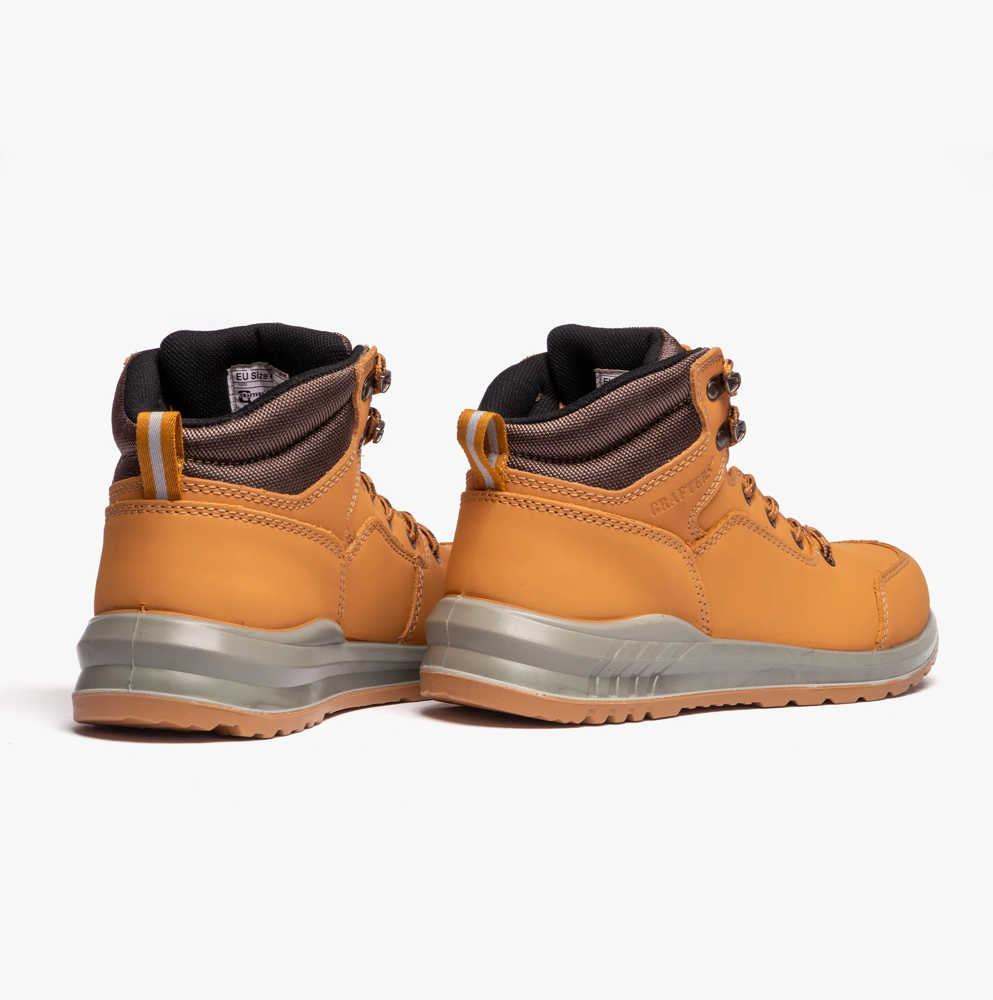 Grafters M513N Unisex Nubuck Steel Toe Boots Honey - Image 3