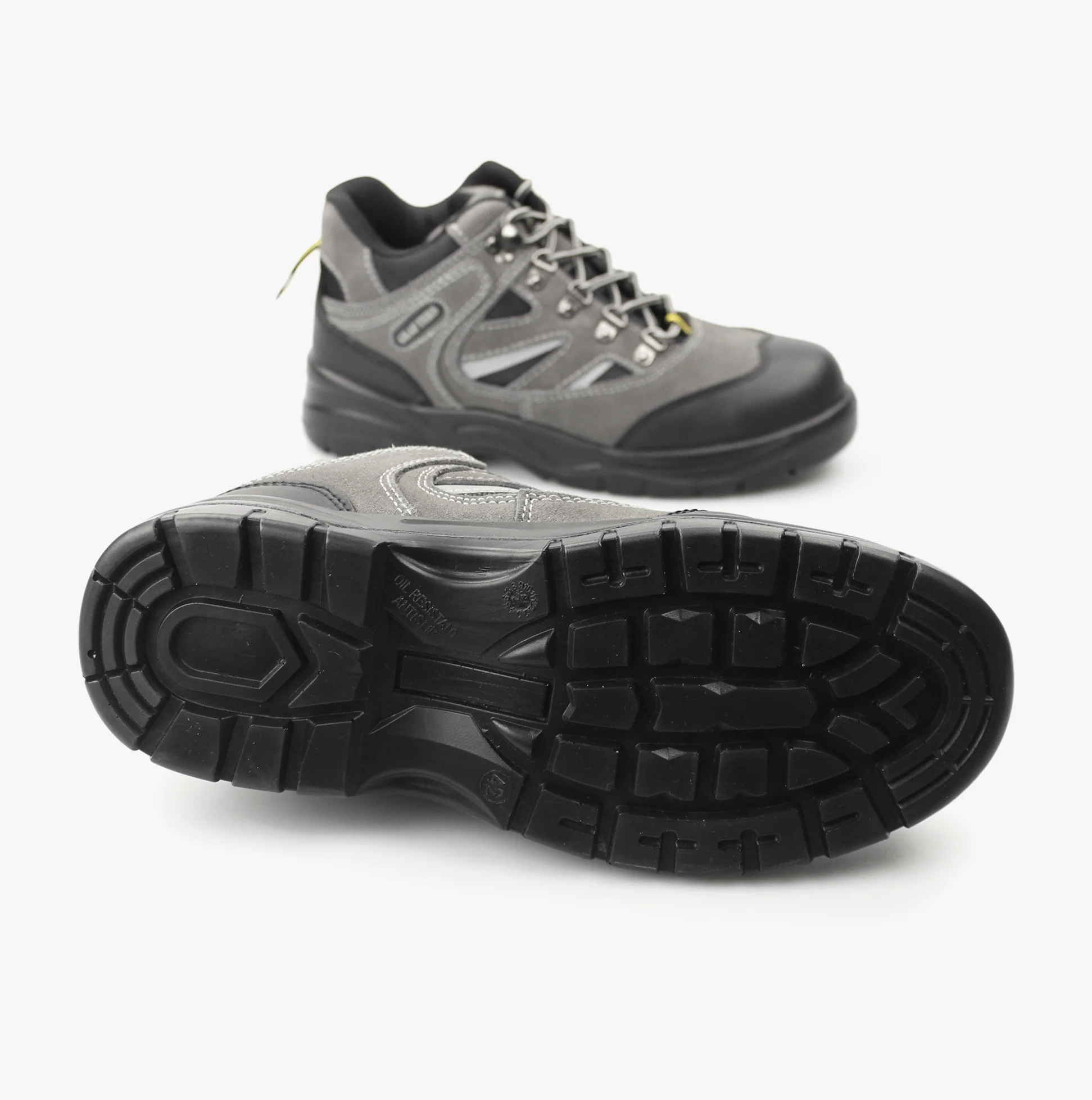 Grafters M685F Unisex Suede Hiking Safety Boots Grey/Black - Image 3