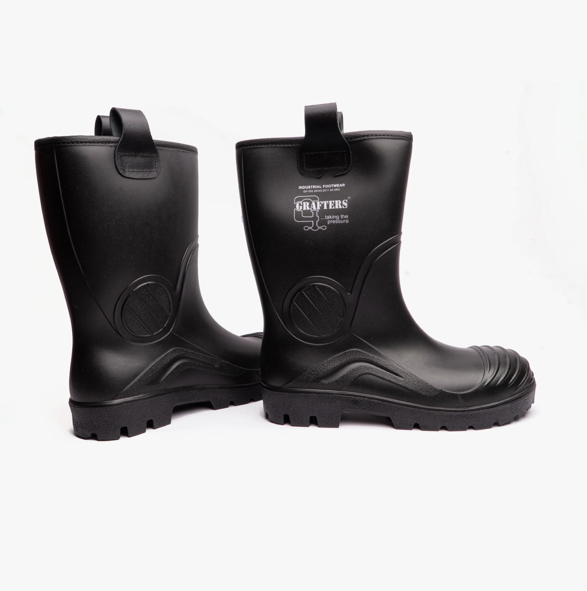 Grafters M928A Mens Safety Rigger Wellies Boots Black - Image 5