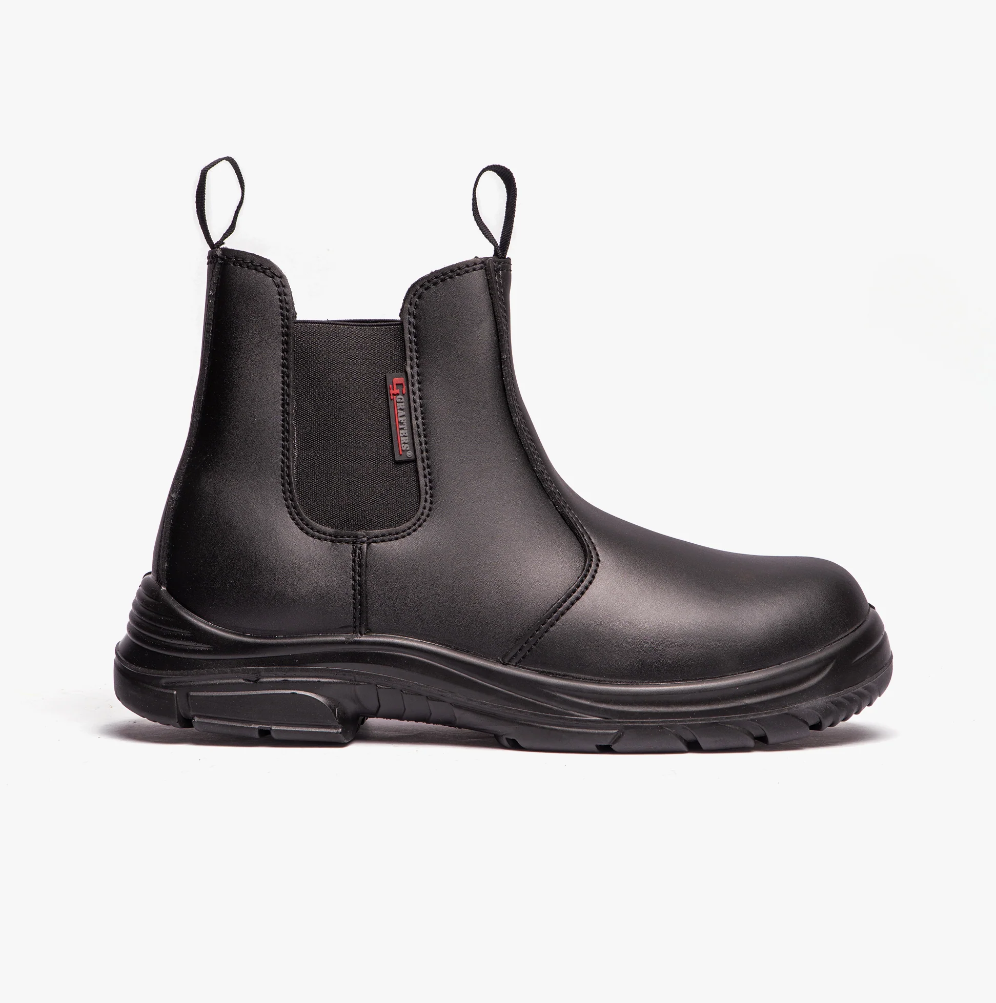 Grafters M9502A Mens Leather Super Wide Dealer Safety Boots Black