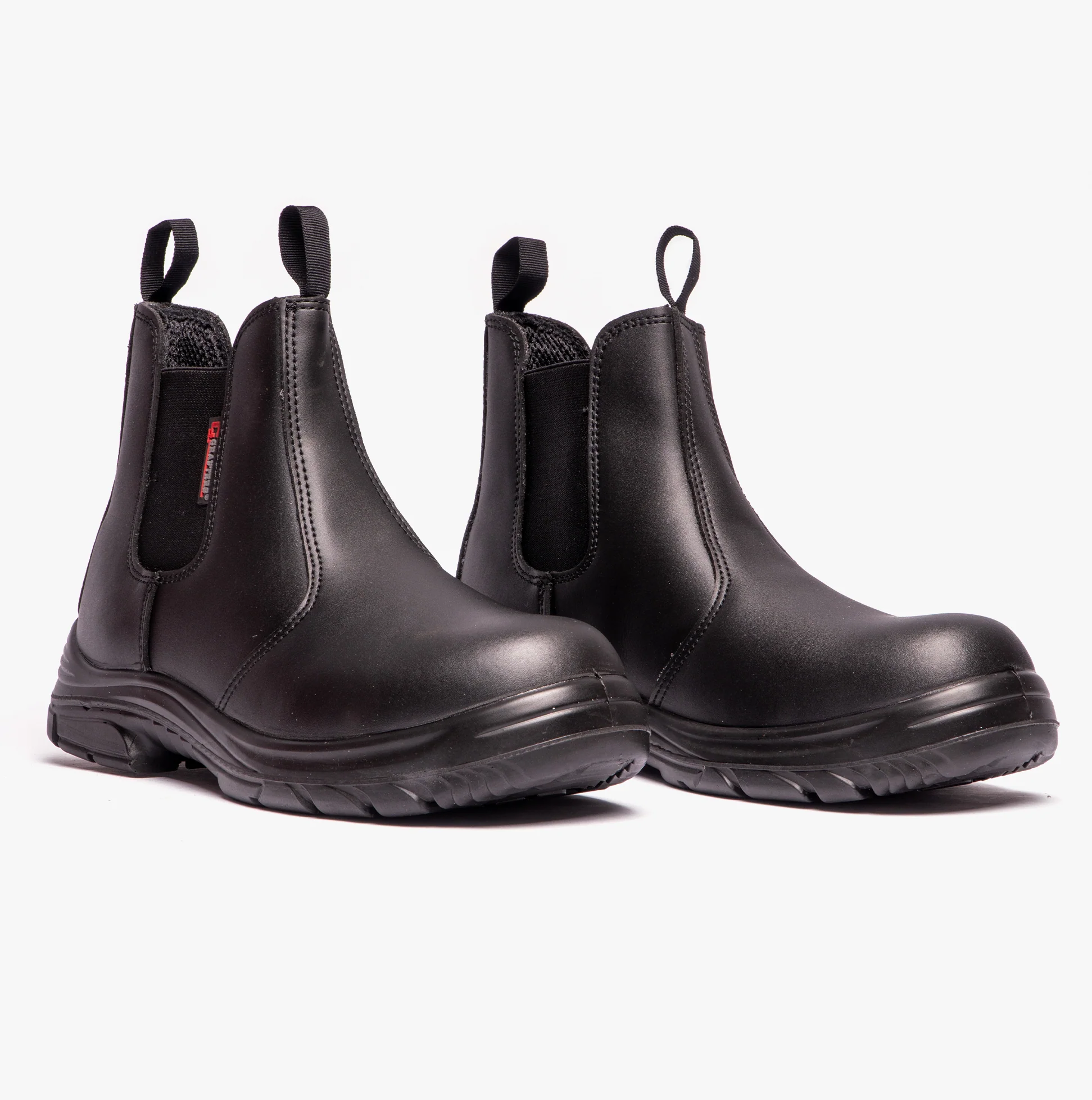 Grafters M9502A Mens Leather Super Wide Dealer Safety Boots Black - Image 2
