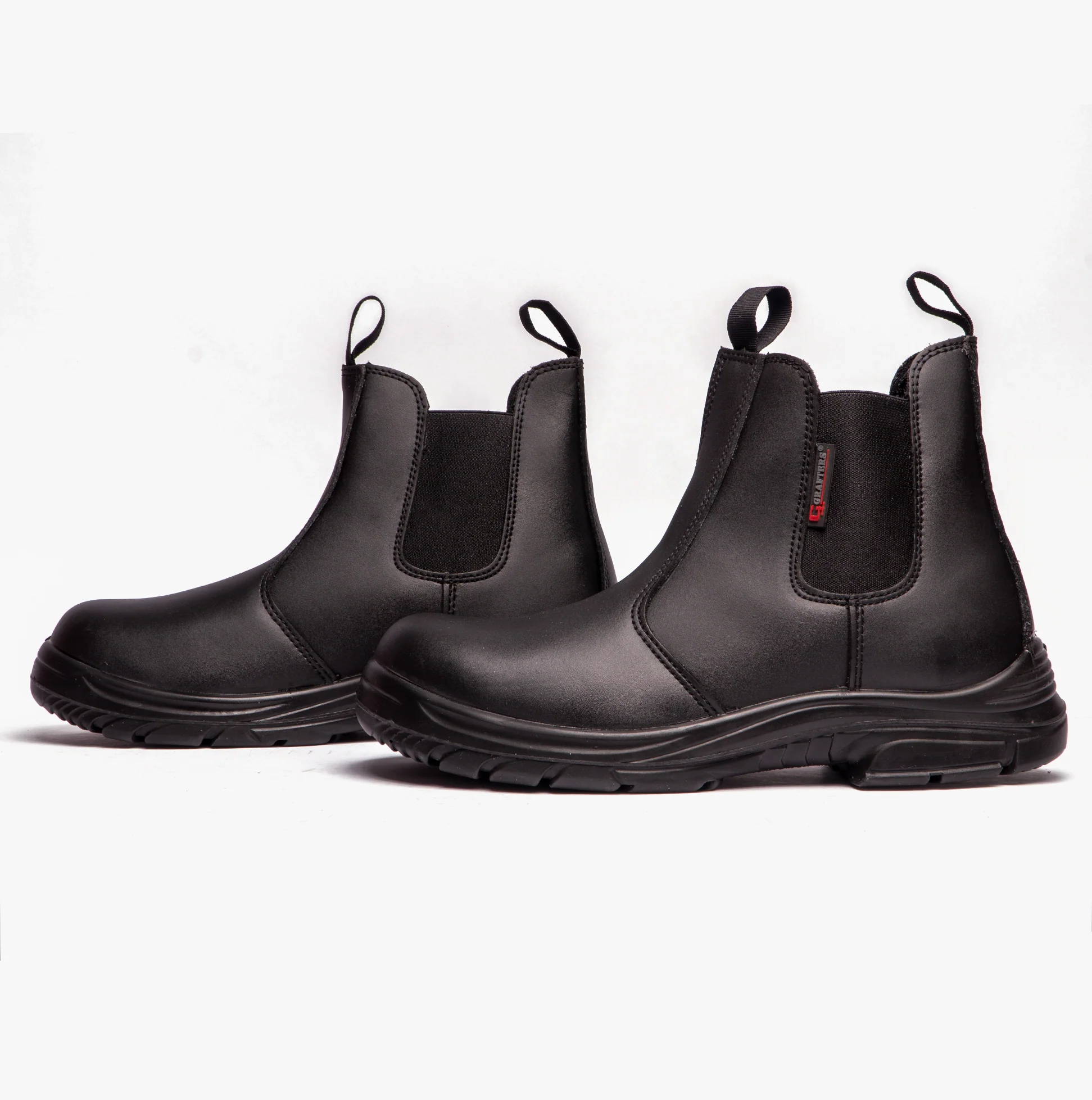 Grafters M9502A Mens Leather Super Wide Dealer Safety Boots Black - Image 4